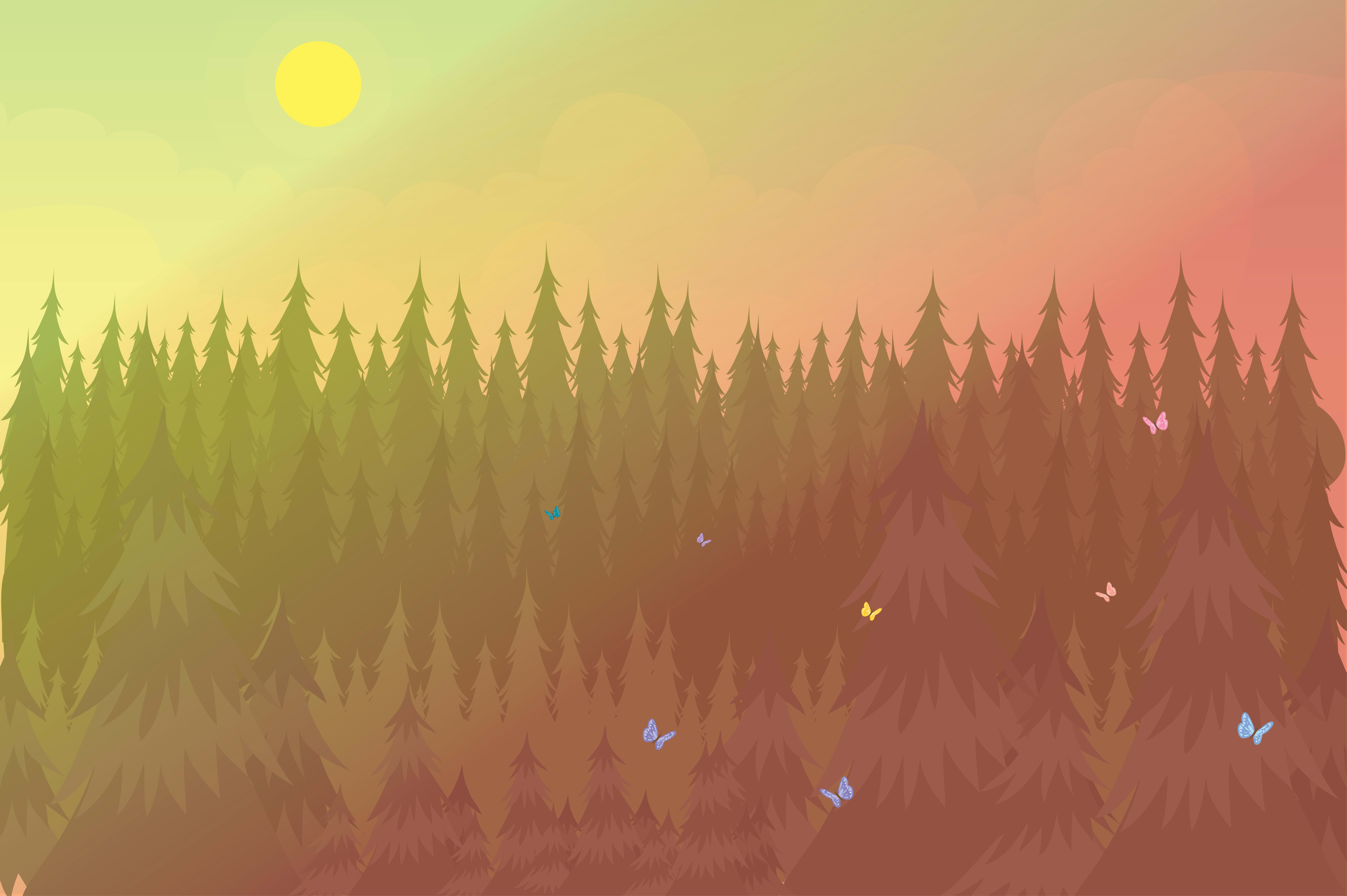 Creative custom landscape and custom wallpaper 2d drawings
