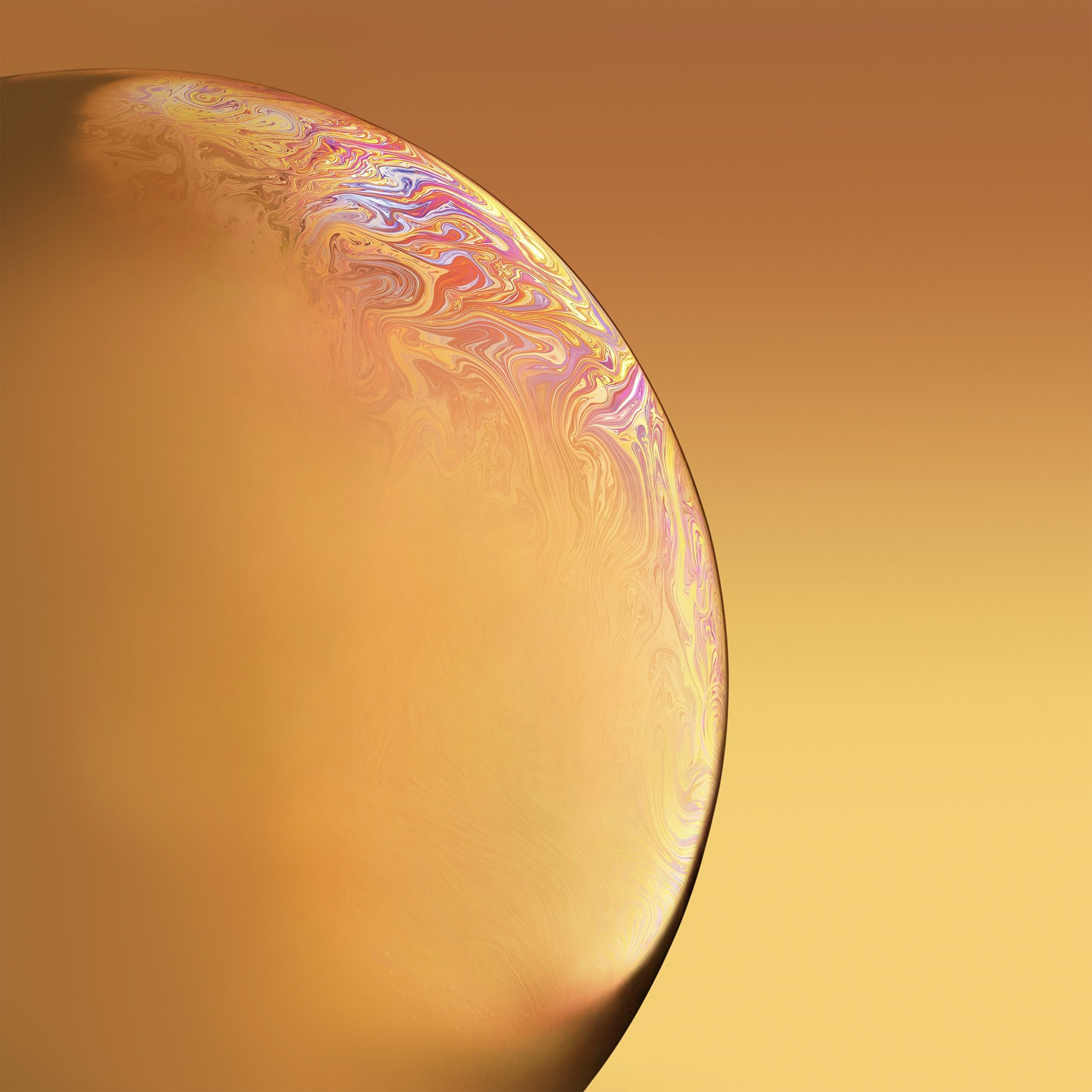 Apple Iphone Xs Space Official Art Yellow Bubble Wallpaper