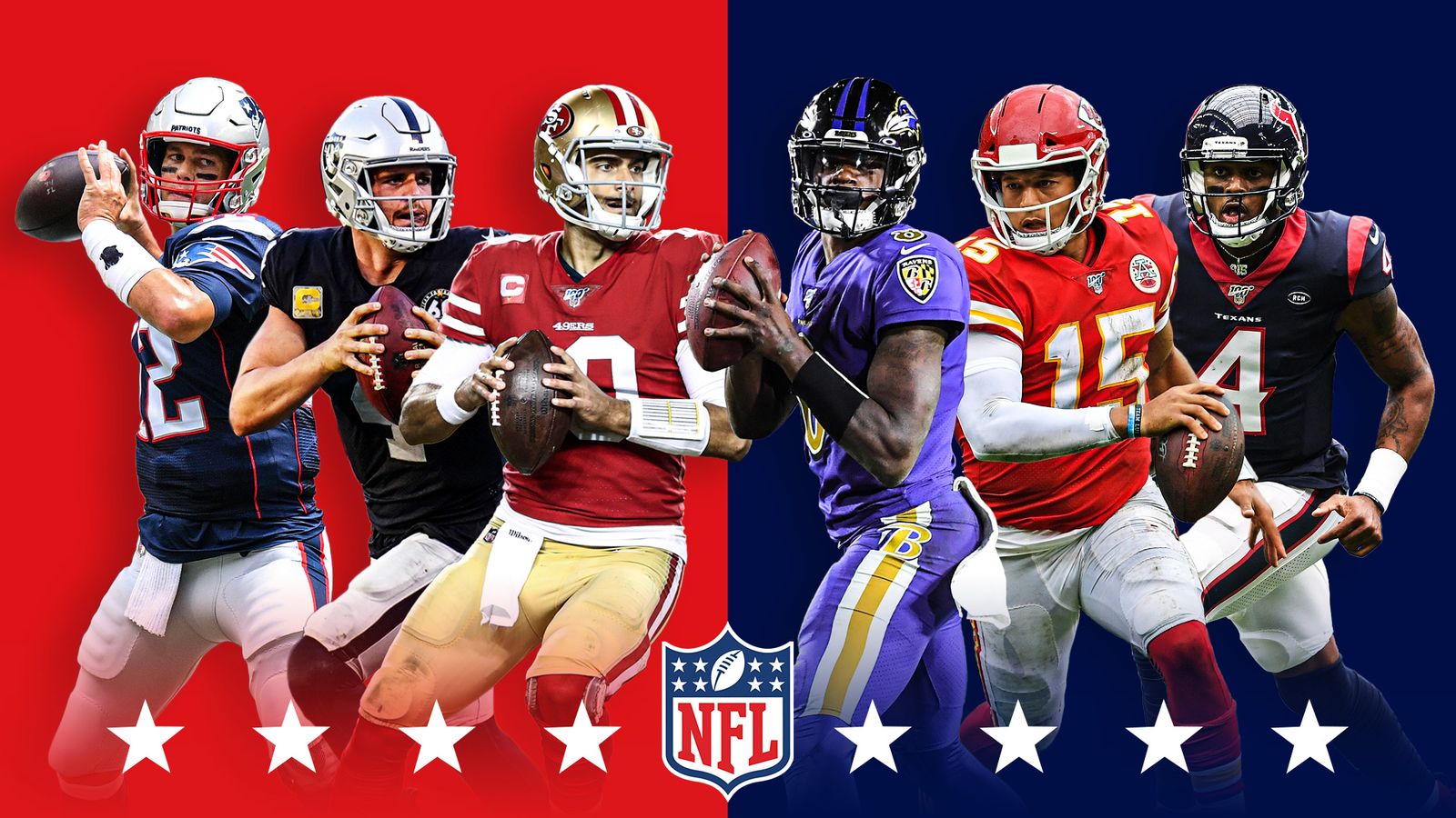 NFL Sunday: Lamar Jackson, Patrick Mahomes, Deshaun Watson and Jimmy Garoppolo on show