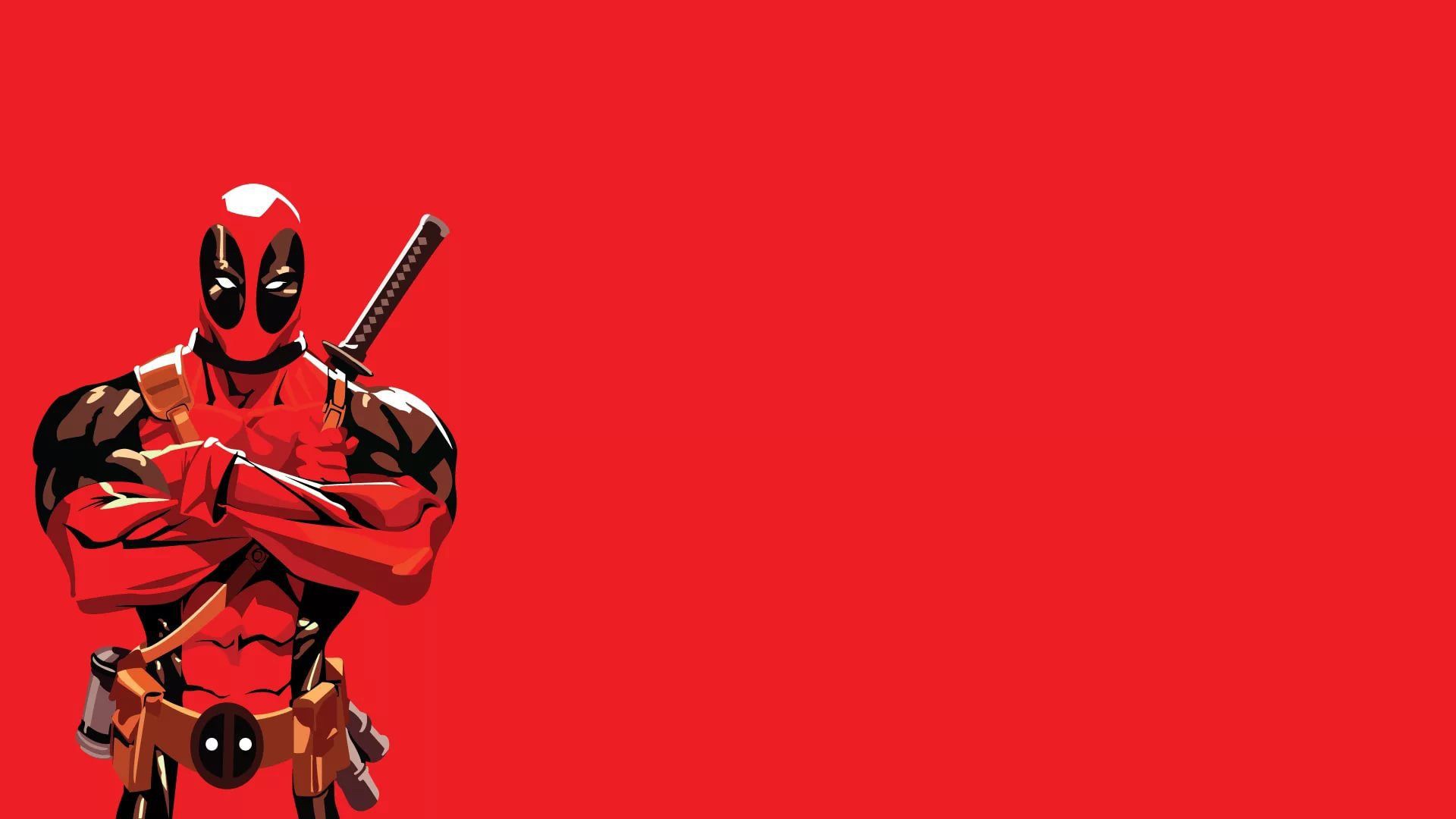 Animation Of Deadpool In Red Background HD Deadpool Wallpaper