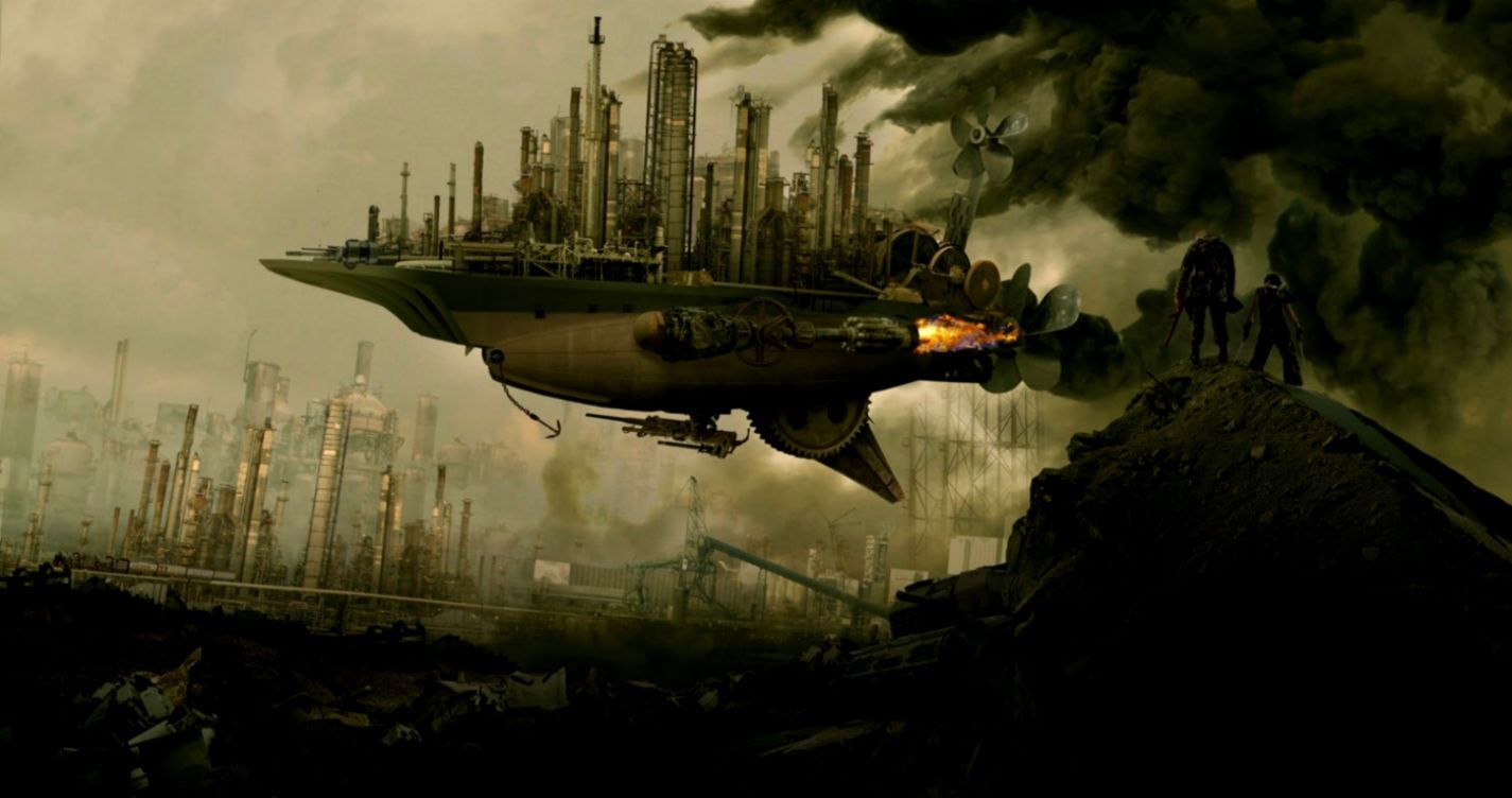 Floating Steampunk City Wallpaper