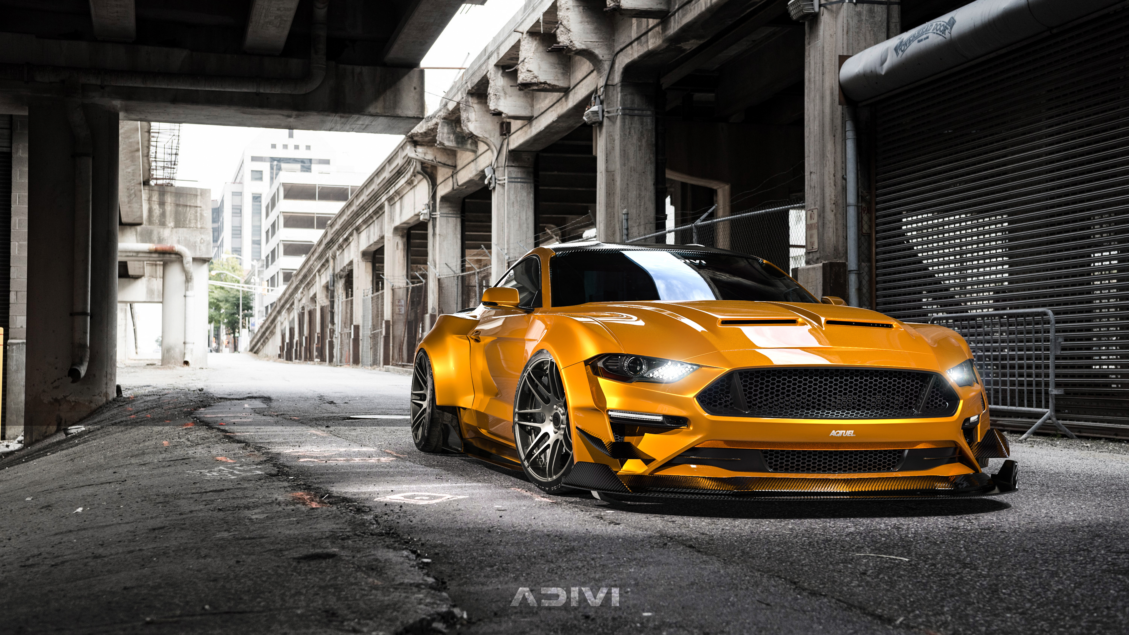 Wallpaper, Ford Mustang, car, vehicle, yellow cars 3840x2160