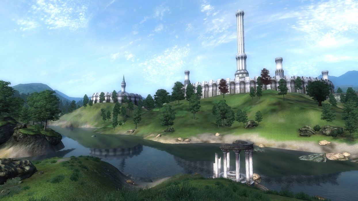 Video games landscapes rivers imperial city The Elder Scrolls IV: Oblivion gameplay wallpaperx1080