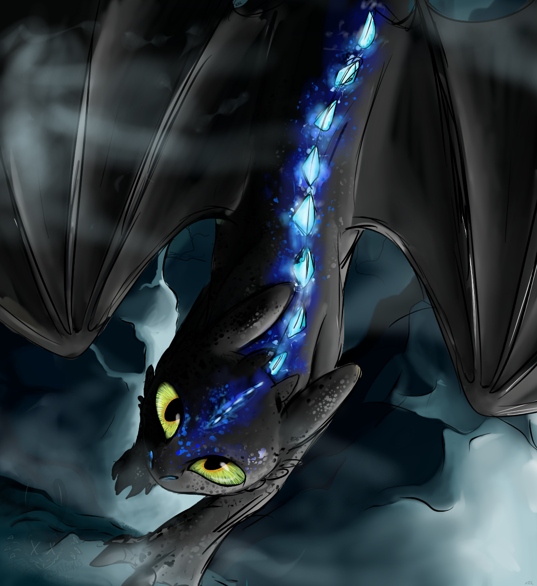 Art ALPHA Toothless Redraw Speedpaint 610275564 Impresiv. Night Fury Dragon, Night Fury, How To Train Your Dragon