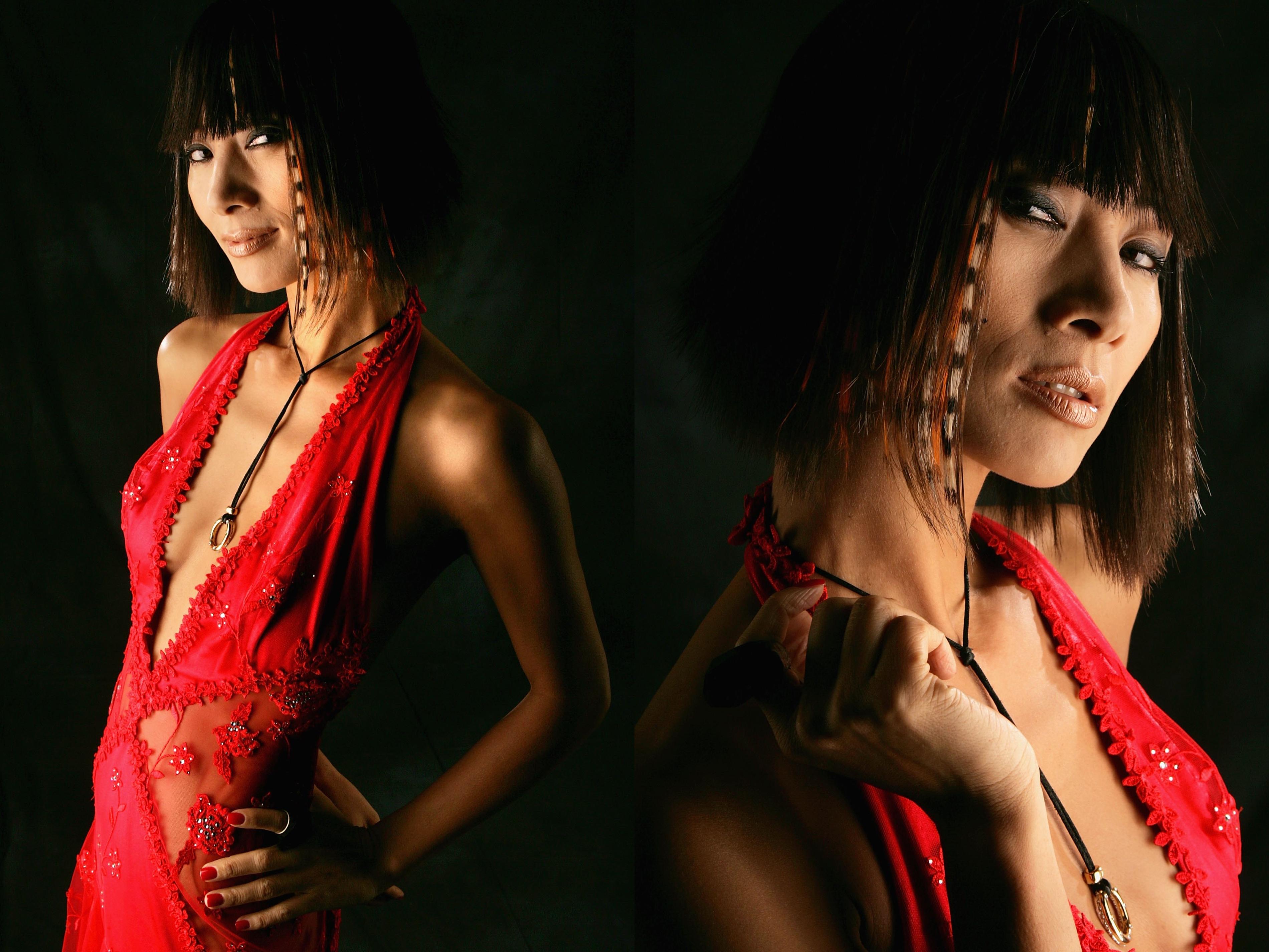 Wallpaper, Bai Ling, celebrity, actress, black hair, Asian 3800x2850