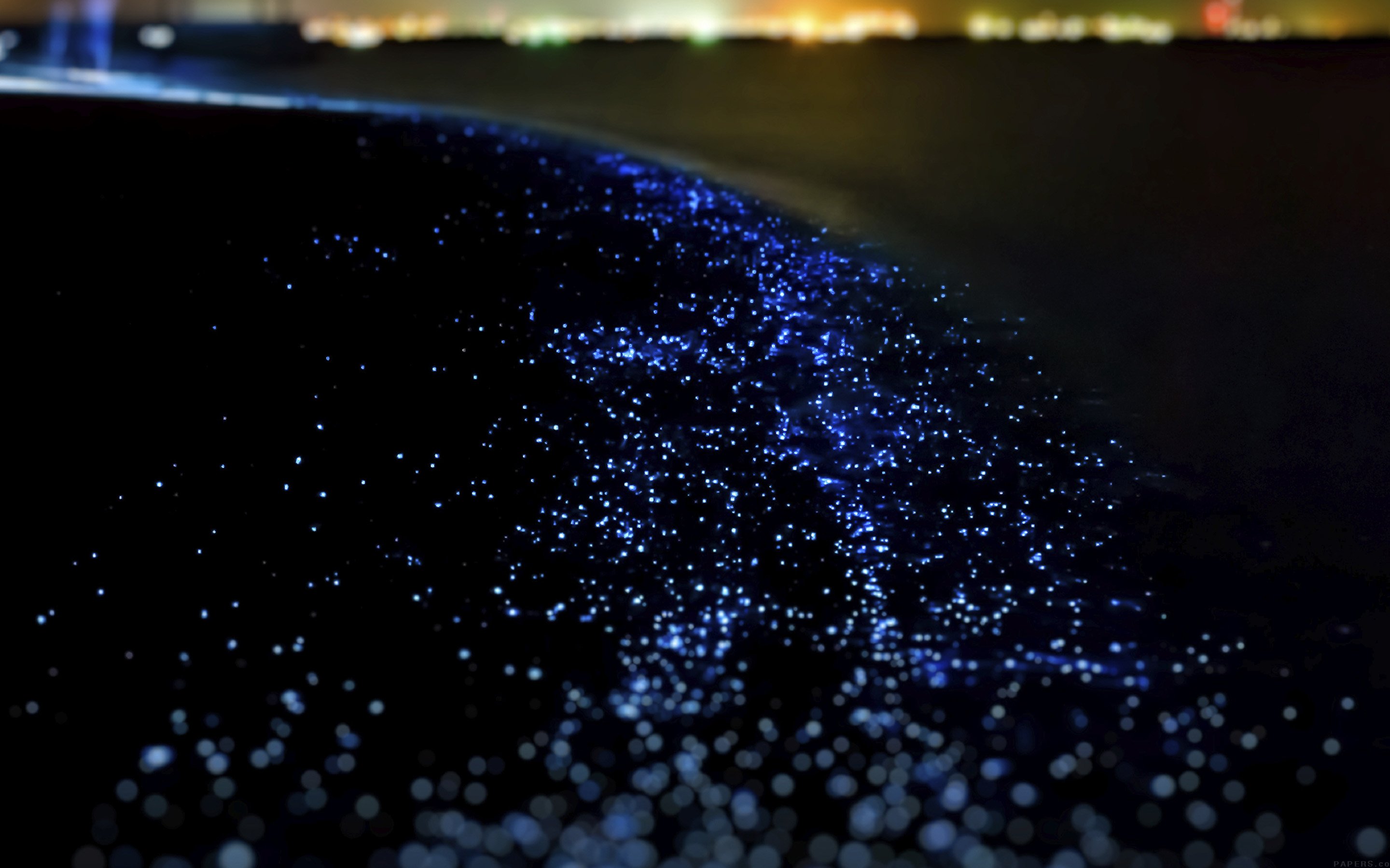 Ocean Night Dark Blink Beautiful Wallpaperx1800
