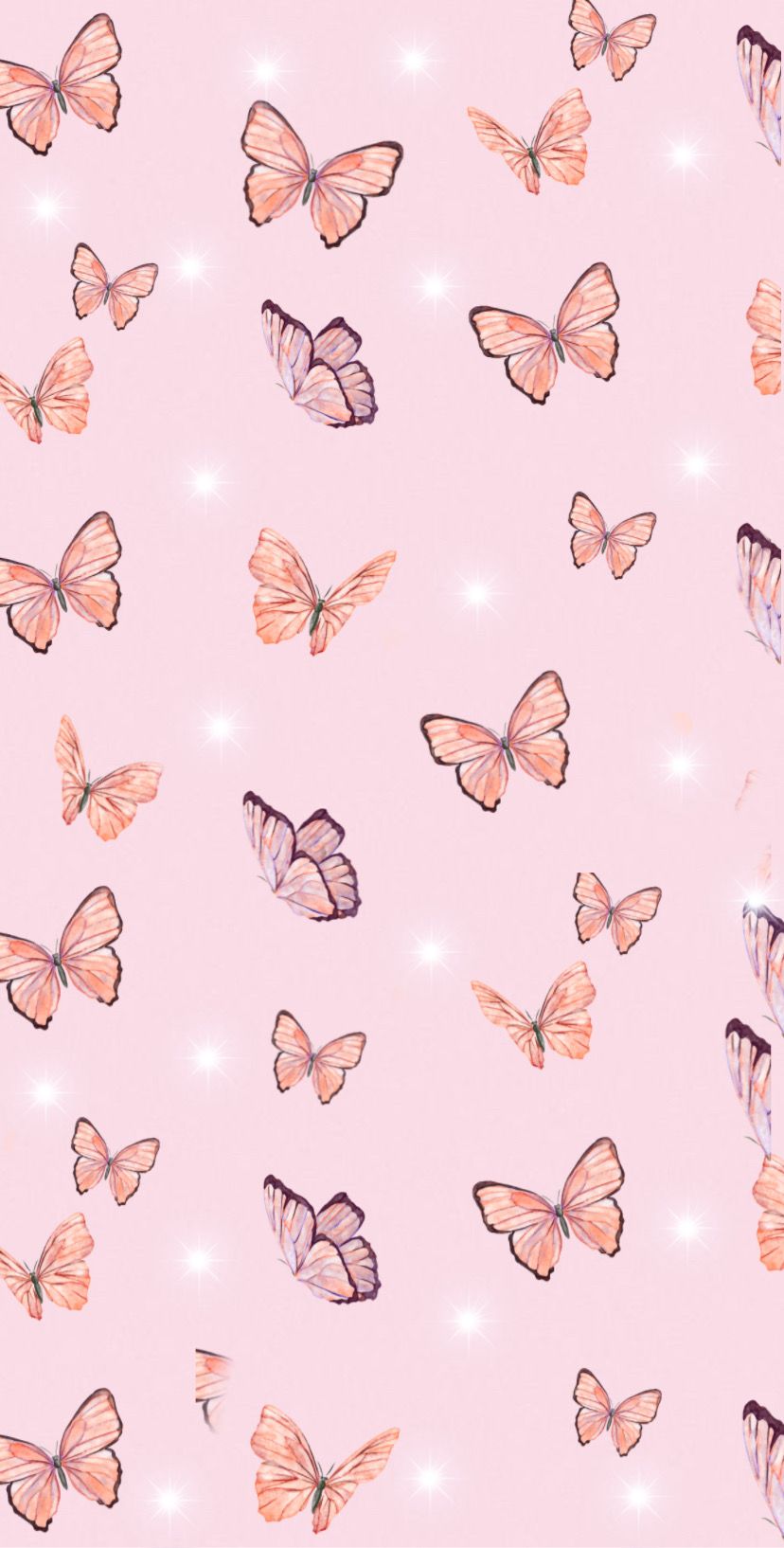 pink vsco soft girl butterflie wallpaper