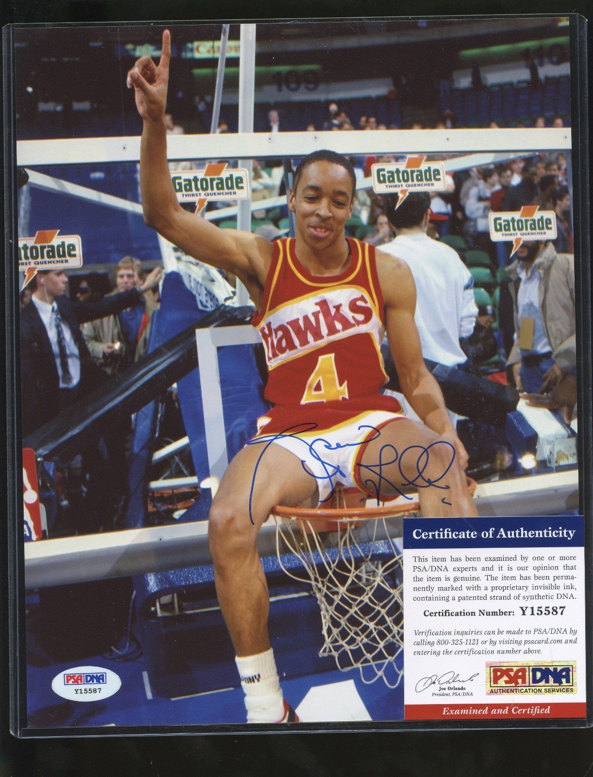 Spud Webb Signed 8x10 Photo PSA DNA COA AUTO Autograph. Spud Webb, Basketball Picture, Sports Image