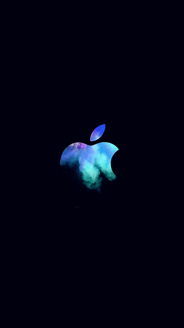 Apple Mac Event Logo Dark Illustration Art Blue iPhone 8 Wallpaper Download. iPhone Wallpap. Apple logo wallpaper iphone, Apple wallpaper iphone, Apple wallpaper