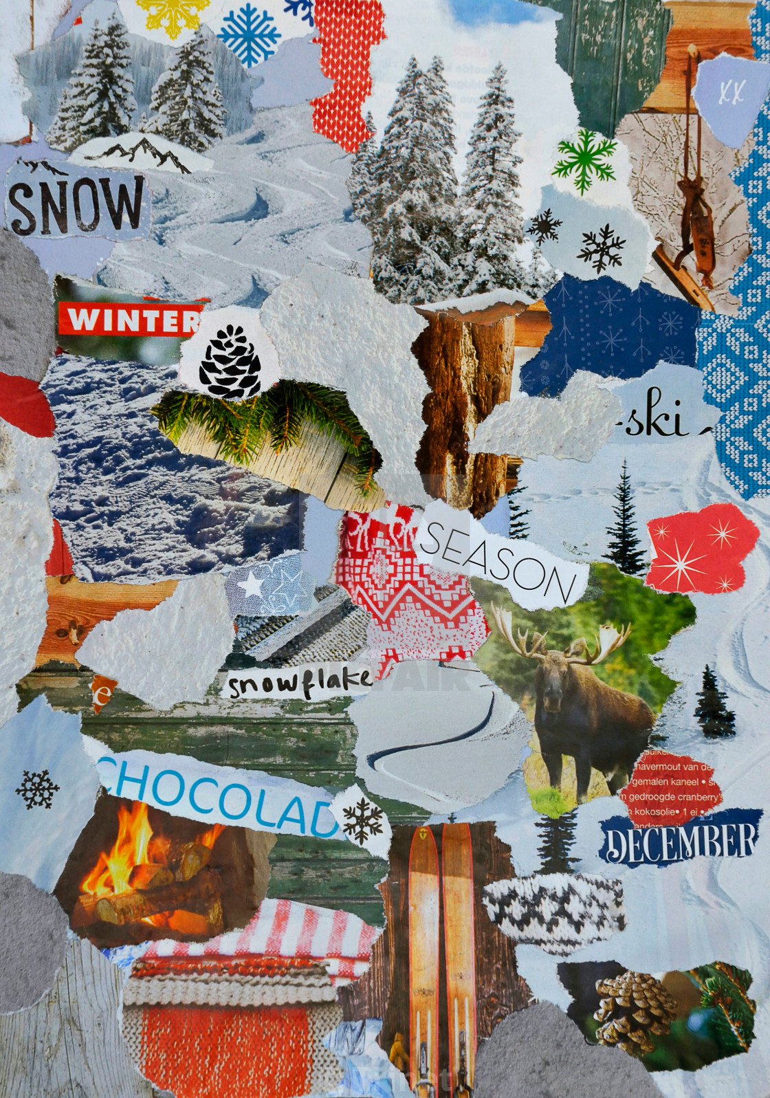 Winter collage moodboard, download or print for £3.72