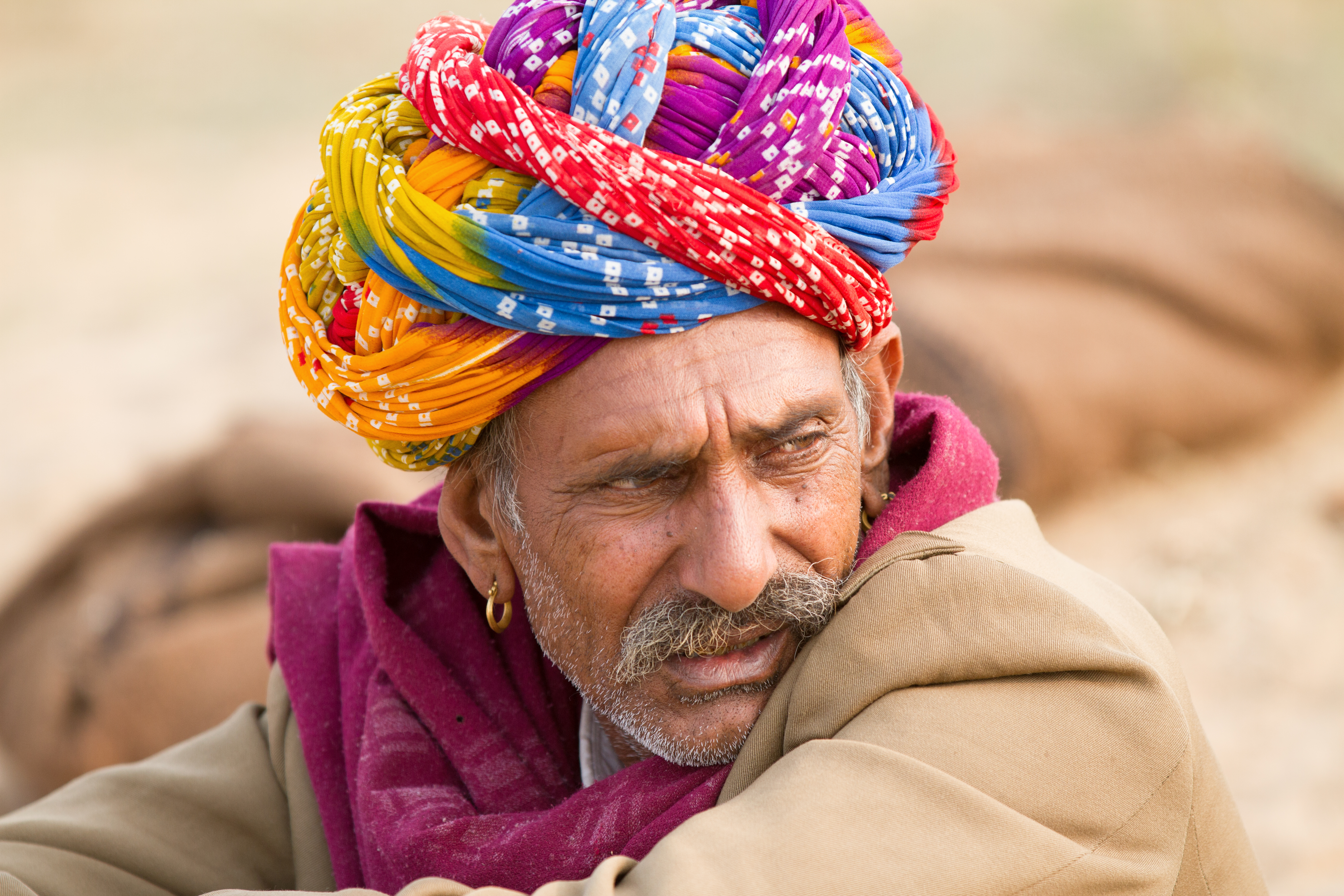 Wallpaper, portrait, India, man, color, face, horizontal, scarf, outdoors, sitting, Indian, traditional, casual, turban, ethnic, pushkar, cultural, rajasthan, herder 5184x3456