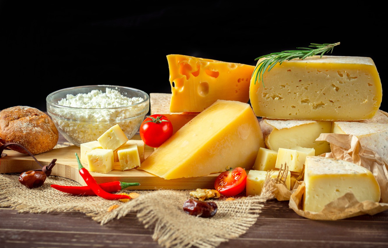 Wallpaper cheese, pepper, cheese, dairy products image for desktop, section еда