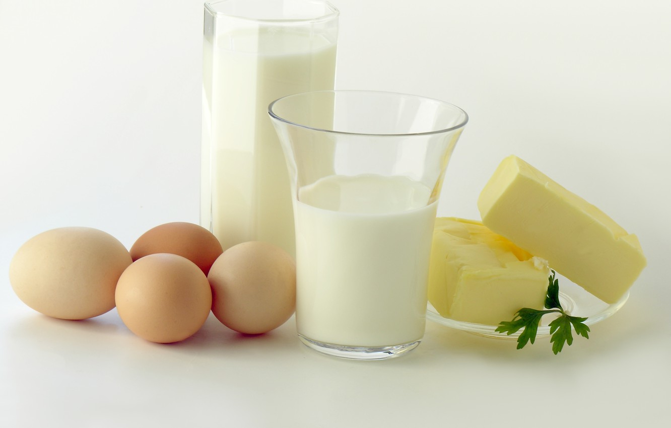 Wallpaper oil, food, eggs, milk, products image for desktop, section еда