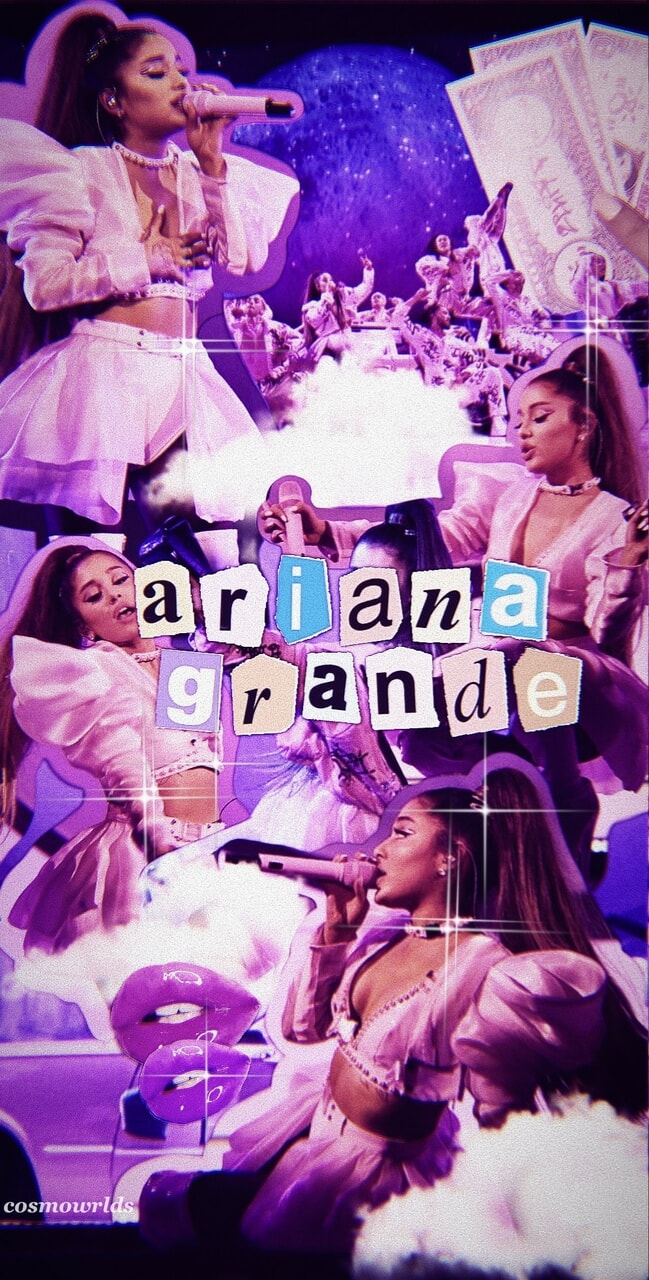 scrapbook collage wallpaper with ariana from the sweetener tour 2020 <3