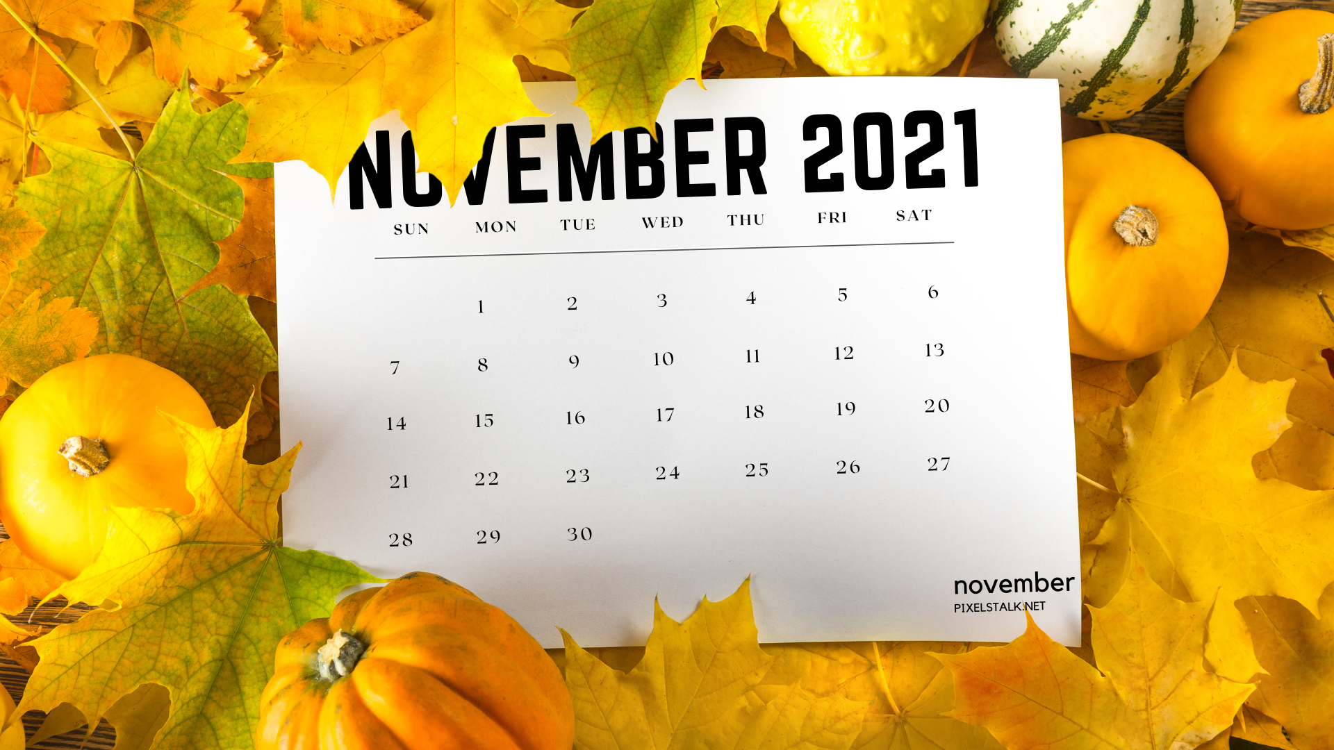 November 2021 Calendar Wallpaper