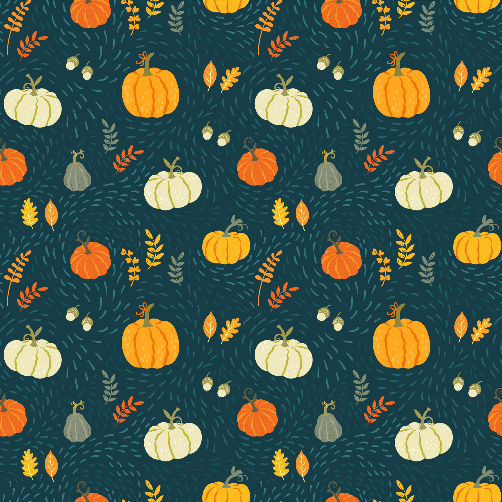 Cute hand drawn pumpkin seamless pattern, hand drawn pumpkins as Thanksgiving background, textiles, banners, wallpaper, wrapping design. Old Mill Toronto