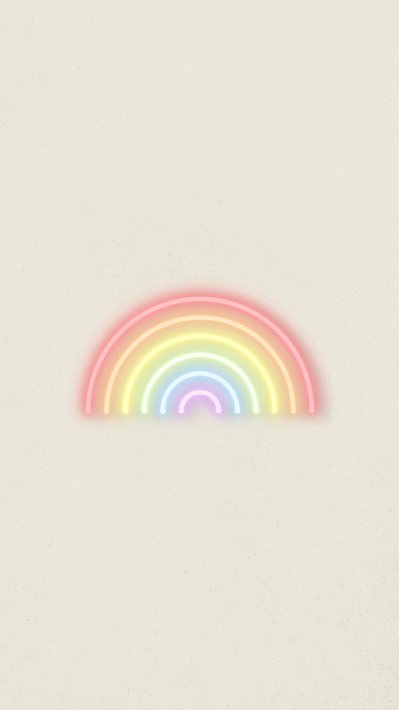 Rainbow colors neon vector mobile