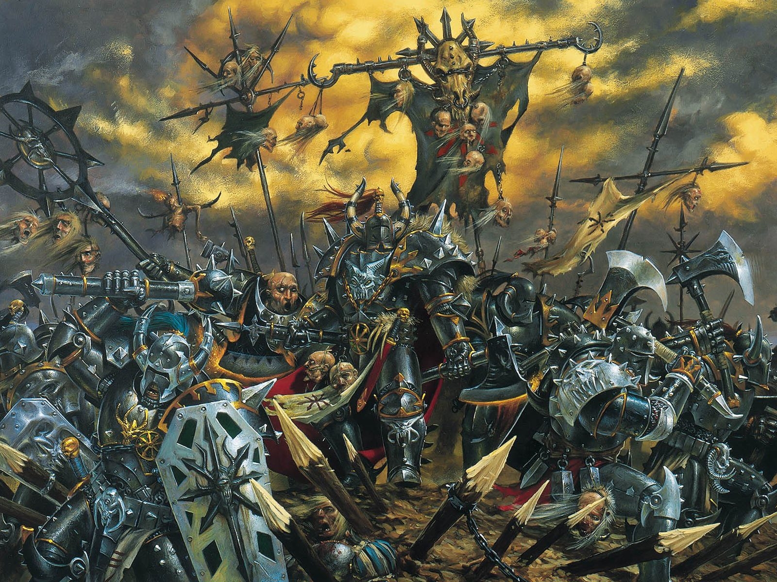 knights warhammer chaos fantasy art axes medieval swords 1600x1200 wallpaper High Quality Wallpaper, High Definition Wallpaper