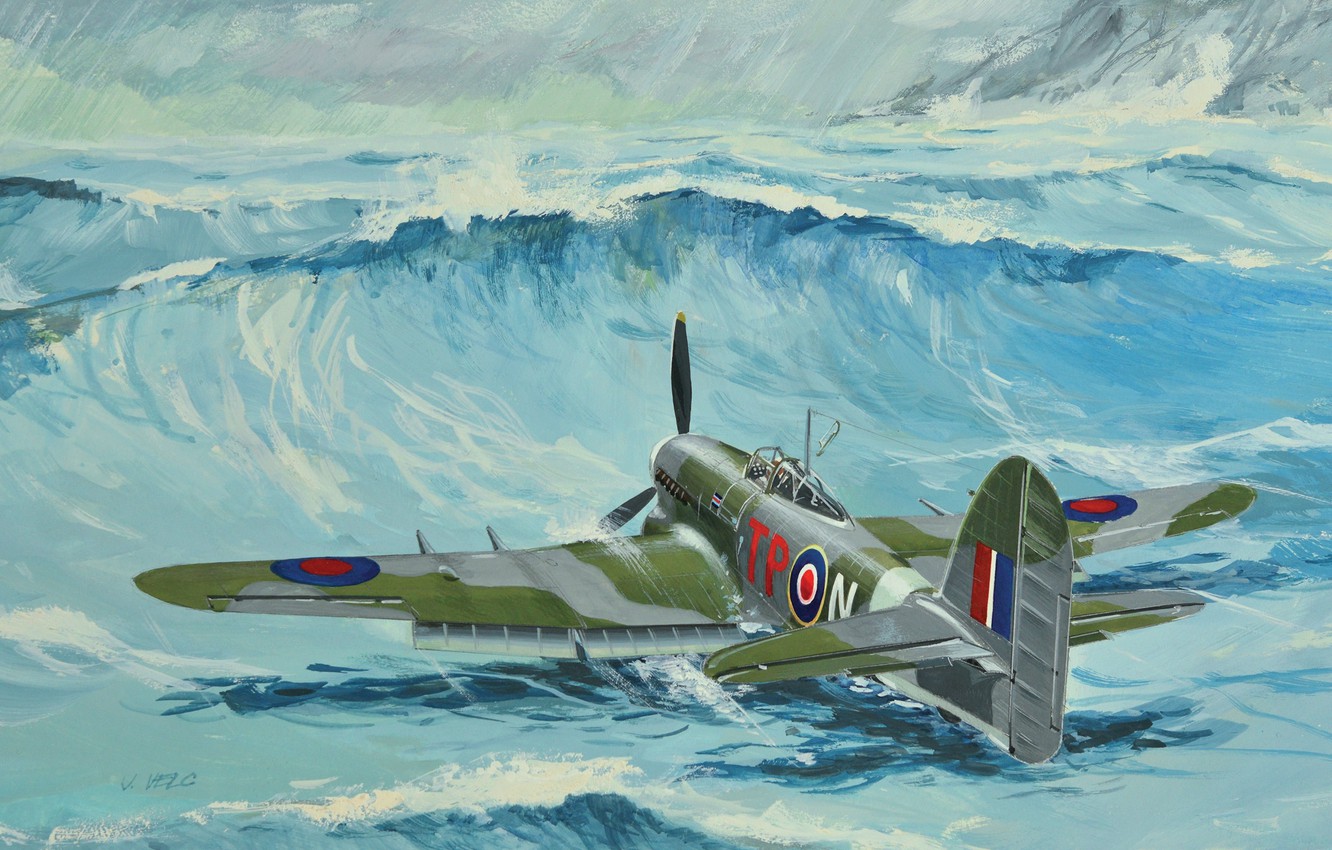 Wallpaper Art, Fighter Bomber, RAF, The Second World War, Hawker, Typhoon Mk.Ib Image For Desktop, Section авиация