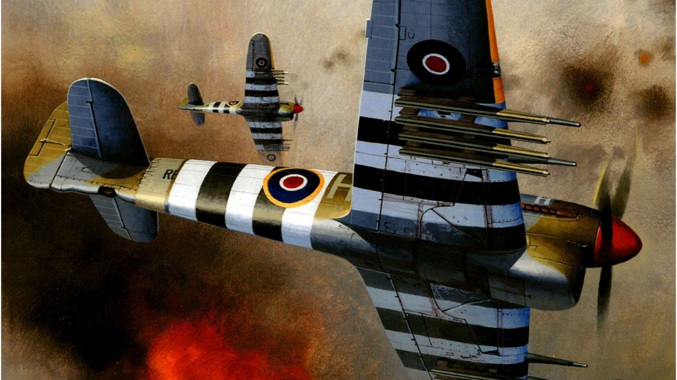 Hawker Typhoon D Day Markings. Aircraft Art, Aircraft Painting, Airplane Art