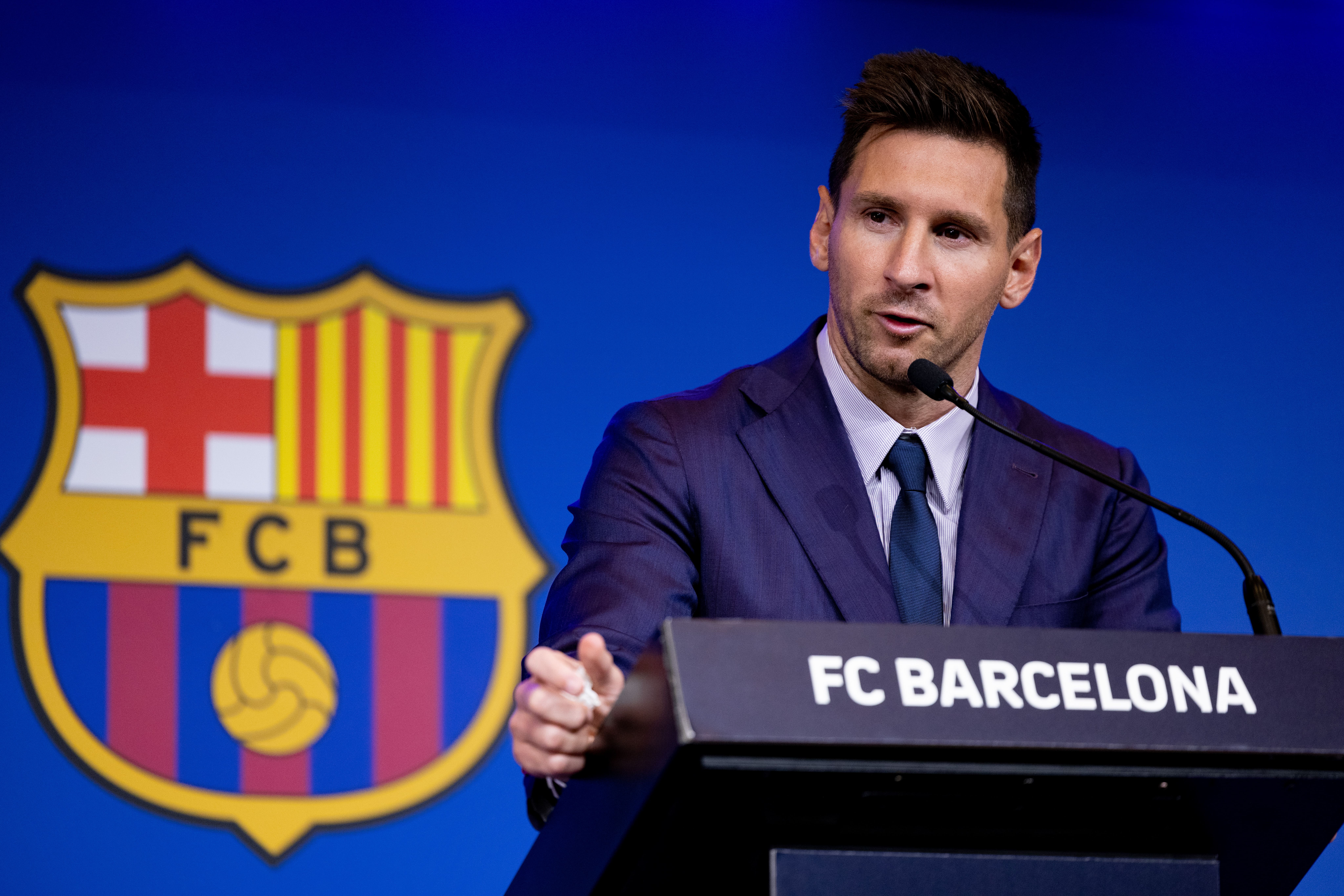 Leo Messi's farewell press conference in photo