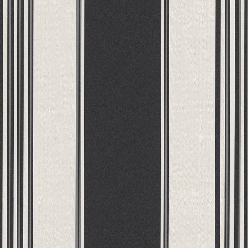 Erismann Regal Stripe Wallpaper Black / White (9699 15) From I Love Wallpaper UK