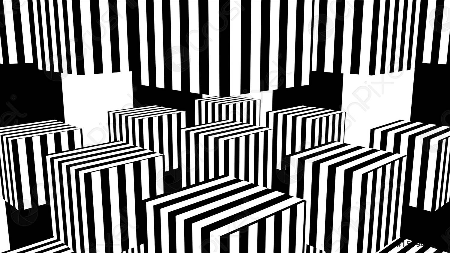 Black and white stripes Computer generated abstract background, 3D render