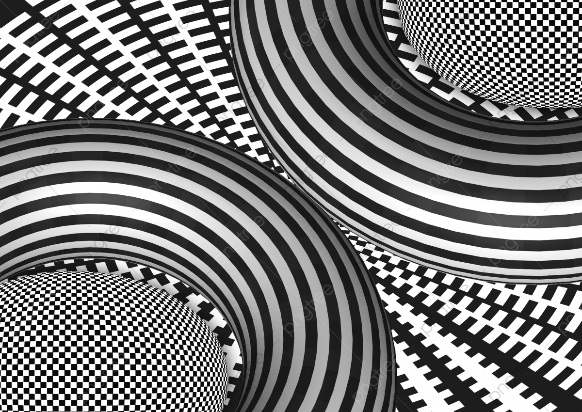Black And White Stripes Background Optical Misaligned Sphere Lines, Black And White Background, Minimalism, Ball Background Image for Free Download
