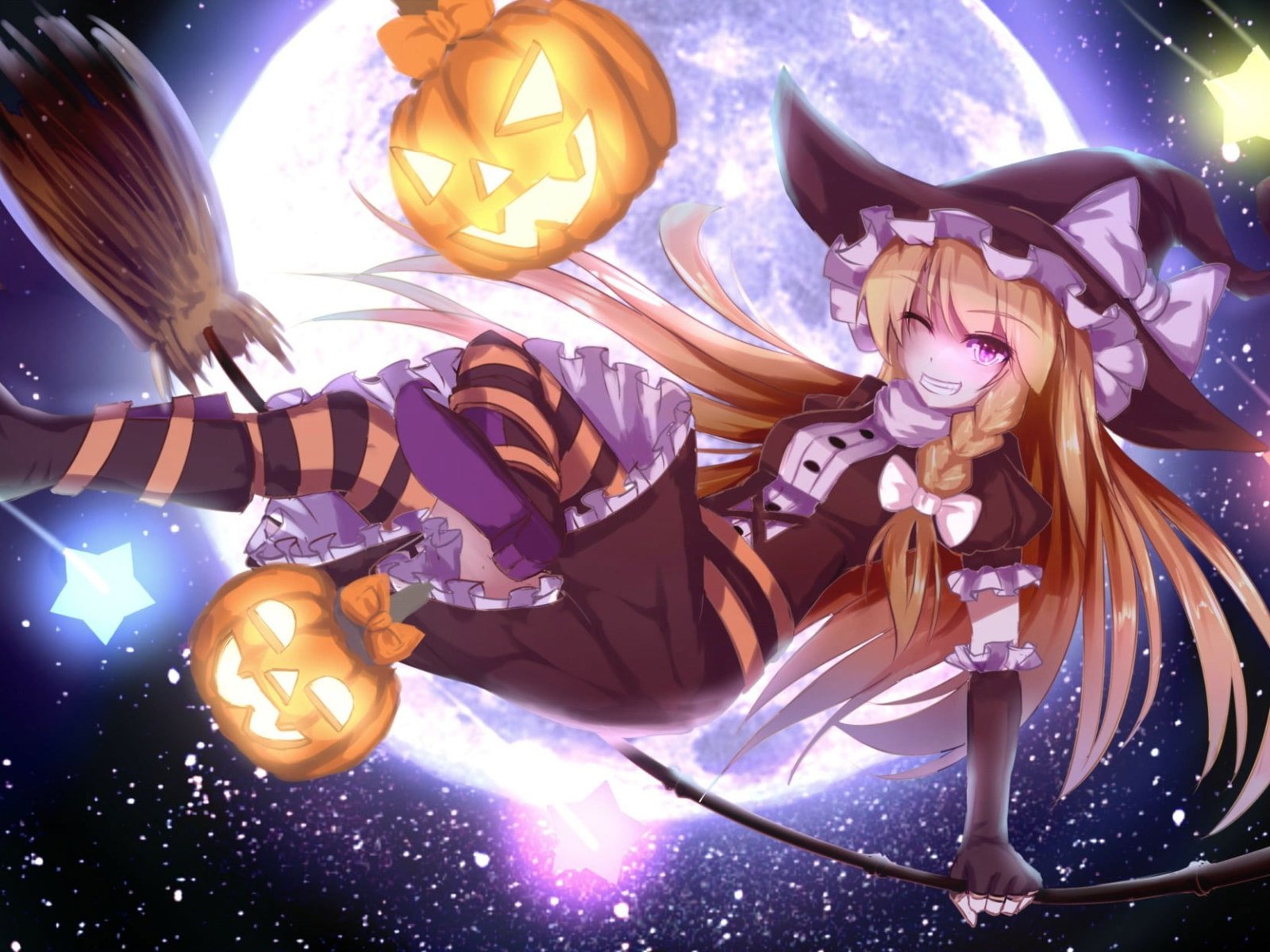 Wallpaper Brown Haired Girl Anime, Halloween, Wizard • Wallpaper For You HD Wallpaper For Desktop & Mobile