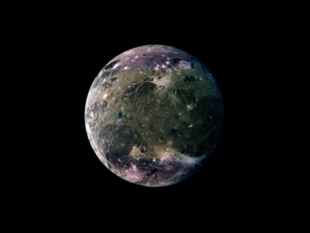 Download Wallpaper black moon planet ganymede jupiter, 1024x768, Moon Ganymede of Jupiter