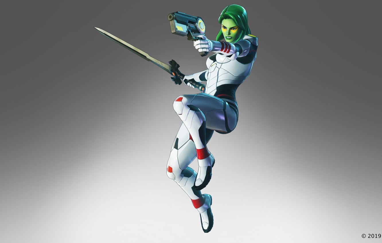 Wallpaper girl, gun, weapons, sword, marvel, assassin, Gamora, the black order, marvel ultimate alliance - for desktop, section игры