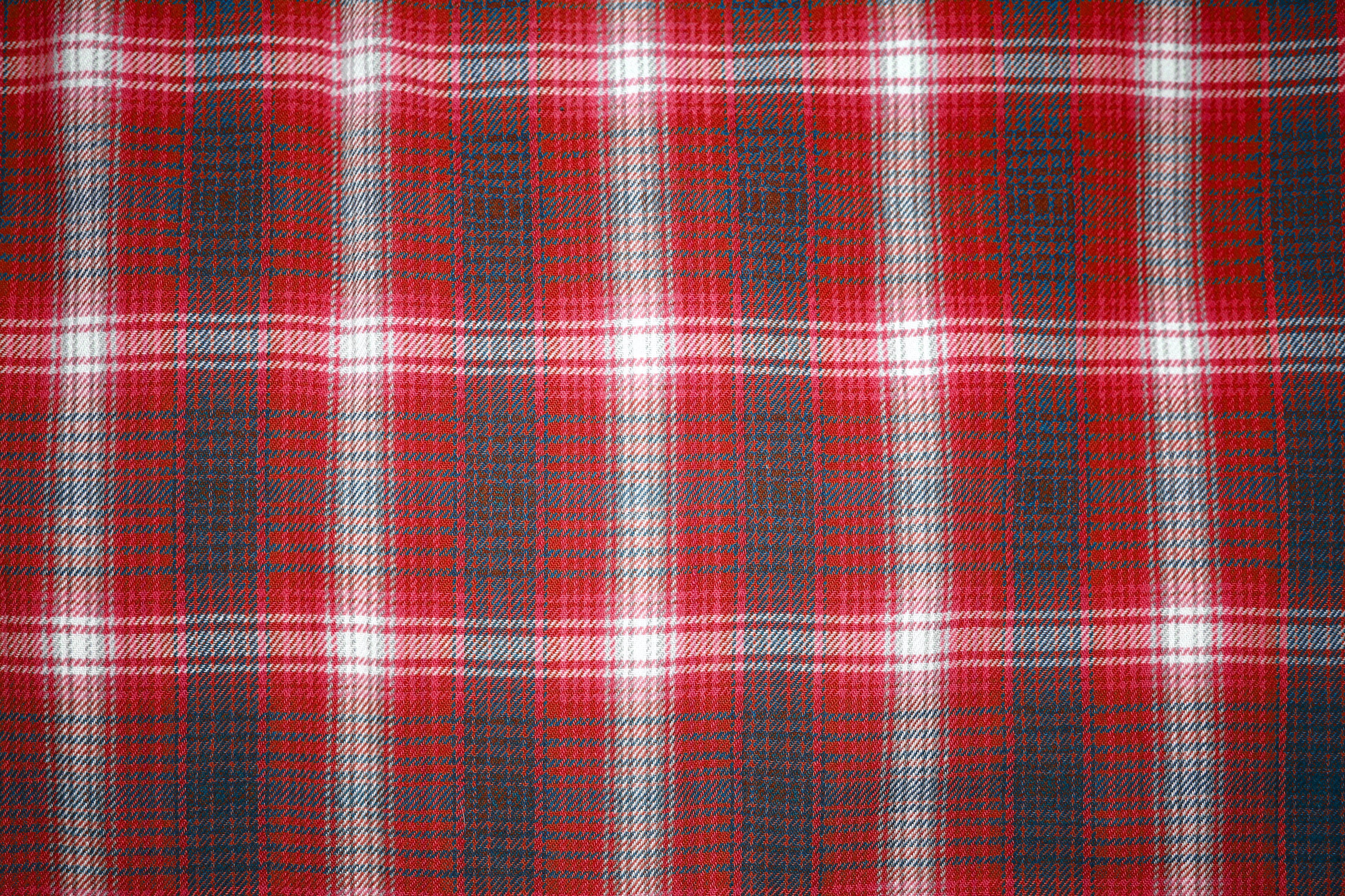 Red and Blue Plaid Fabric Close Up Texture Picture. Free Photograph. Photo Public Domain