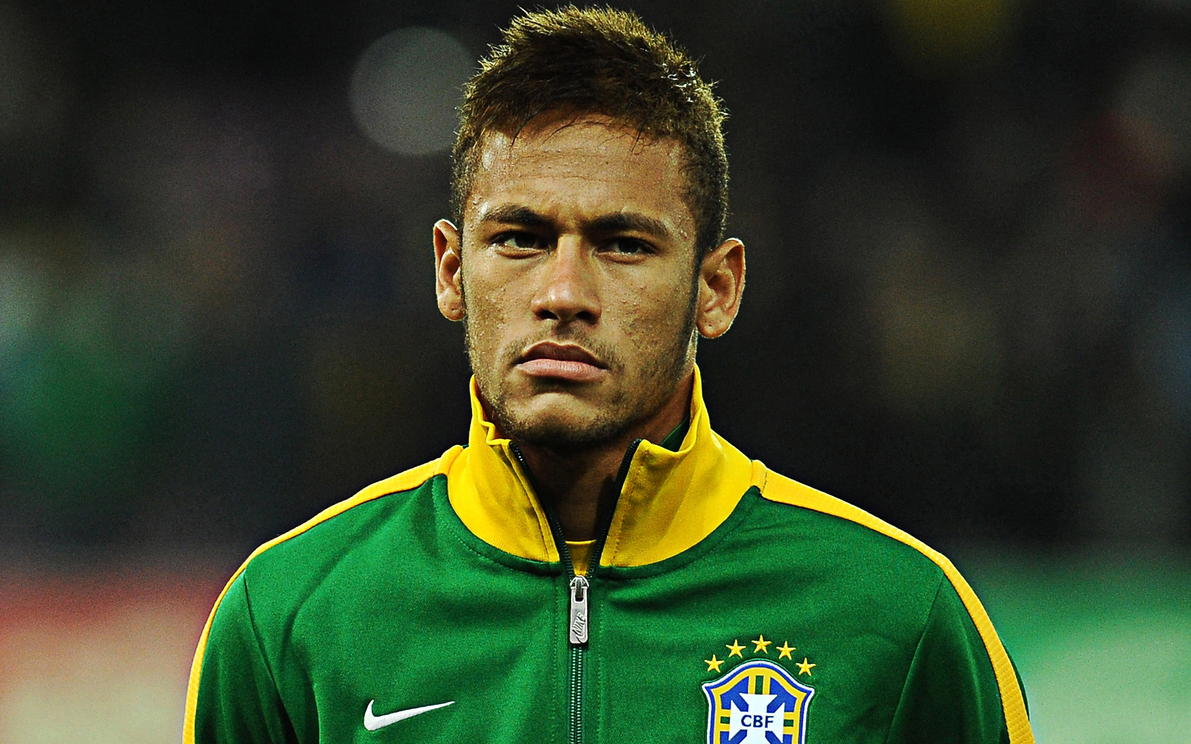 Download wallpaper Neymar Jr, 4k, portrait, face, brazilian soccer star, Brazil national football team, Brazilian football player for desktop with resolution 3840x2400. High Quality HD picture wallpaper