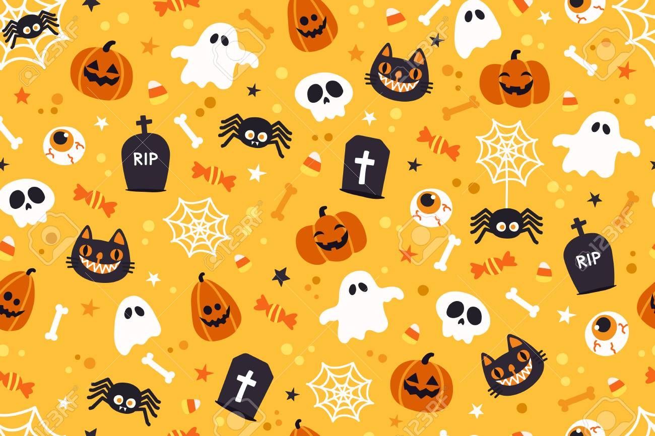 Cute Halloween Pattern Desktop Wallpaper, HD Cute Halloween Pattern Desktop Background on WallpaperBat