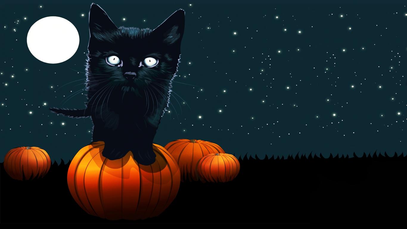 Premium Vector  Cute halloween pumpkin with black cat seamless pattern