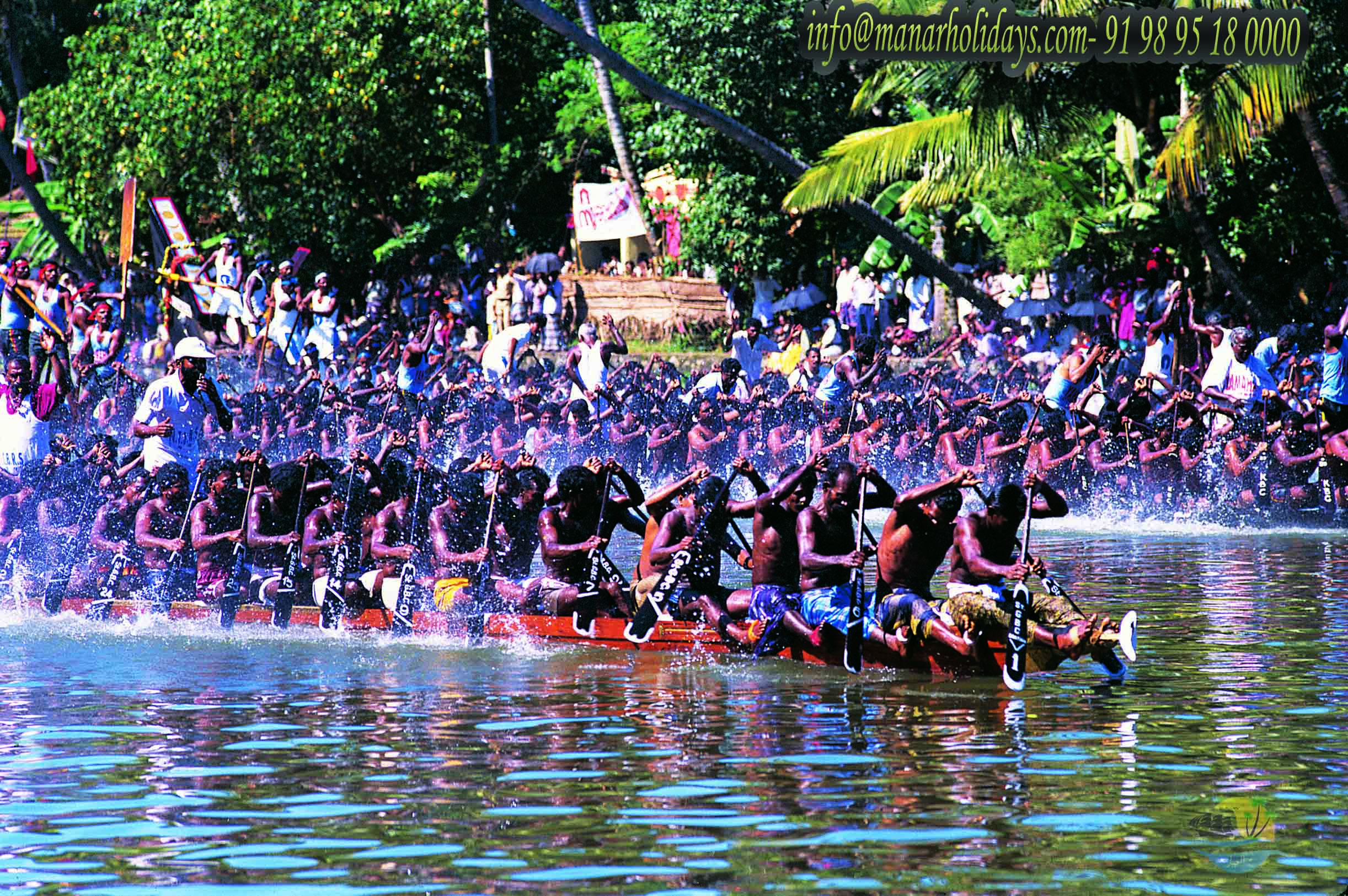 Drawing Of Snake Boat Race In Kerala