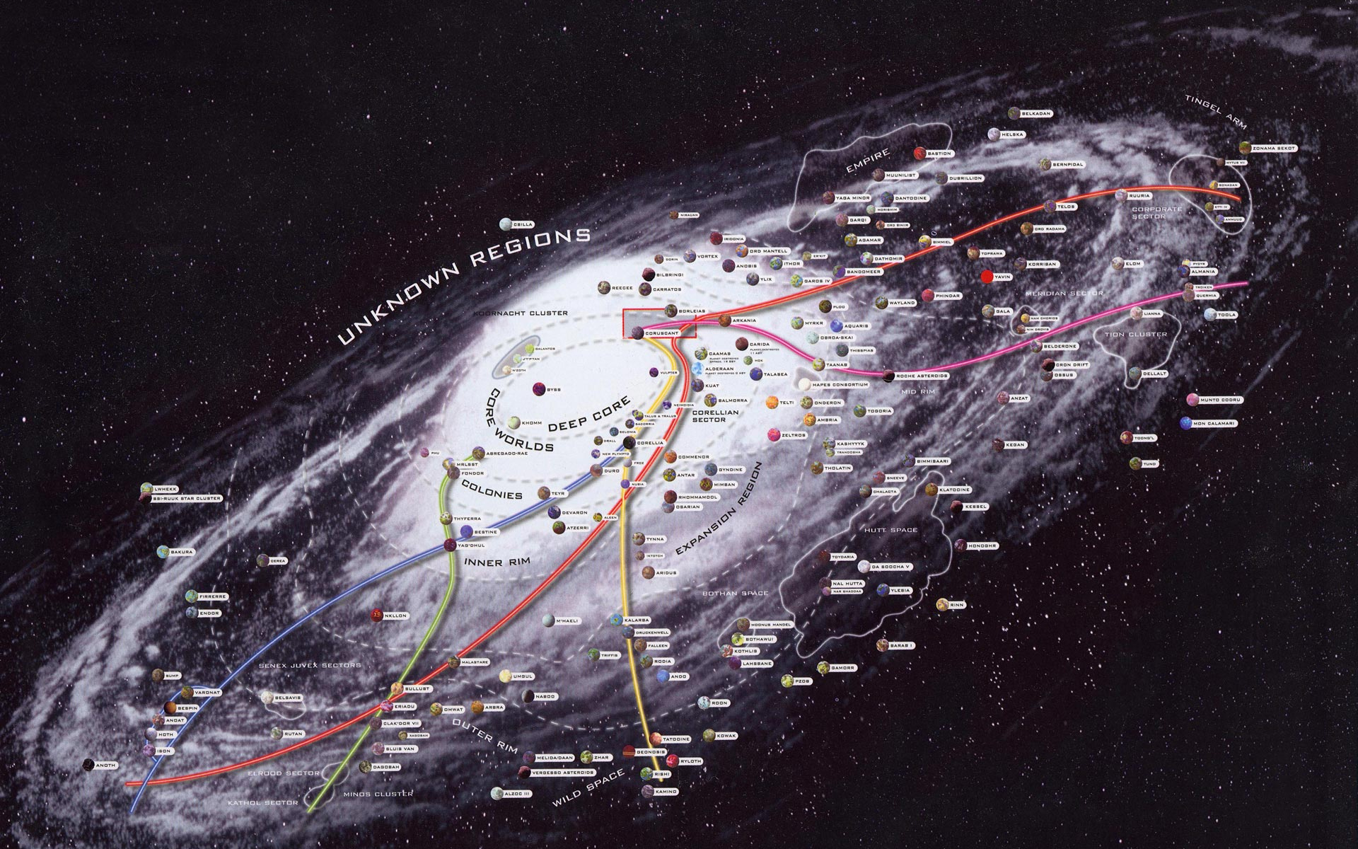 Star Wars Galaxy Map Wallpaperx1200