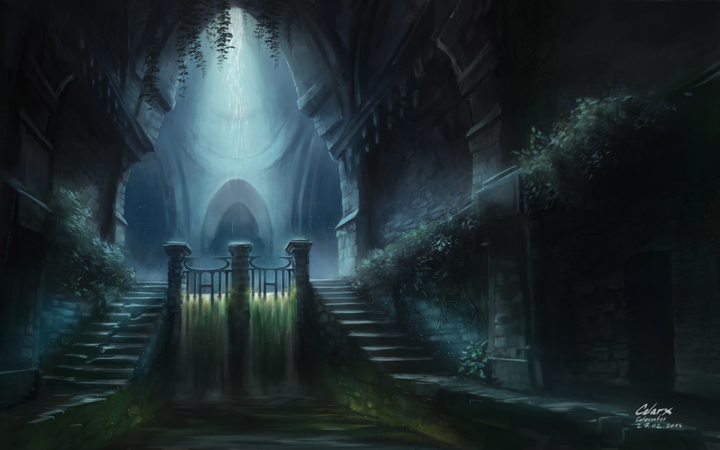 Flooded Catacombs HD Wallpaper