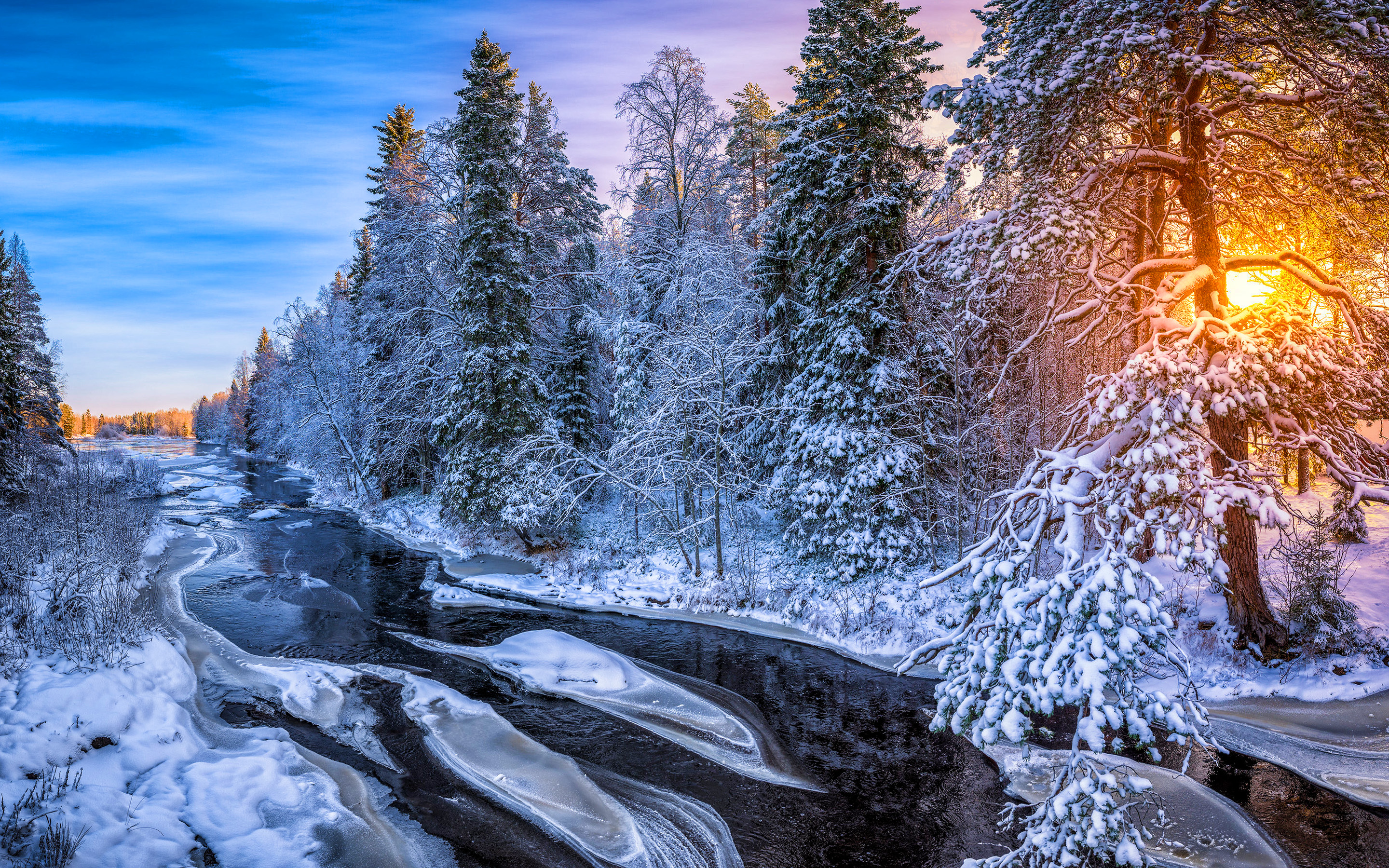 River, Snow, Nature, Winter Wallpaper & Background Image