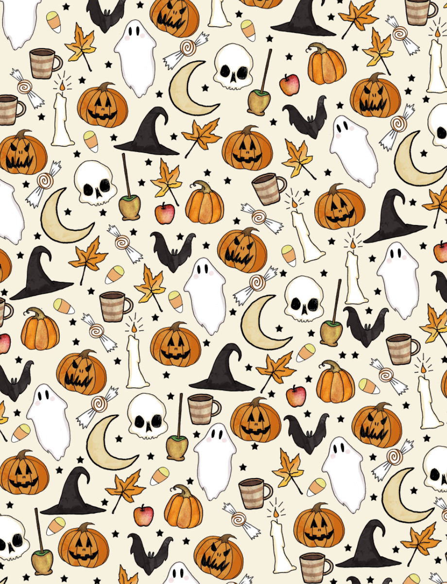 Halloween Seamless Pattern with Cute Pumpkins Stock Vector  Illustration  of celebration holiday 101798017
