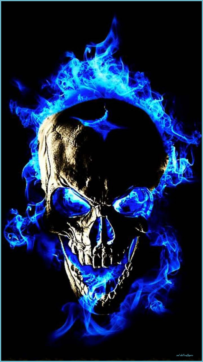 Blue Flame Skull Fire. Coolest Skull Wallpaper For Free