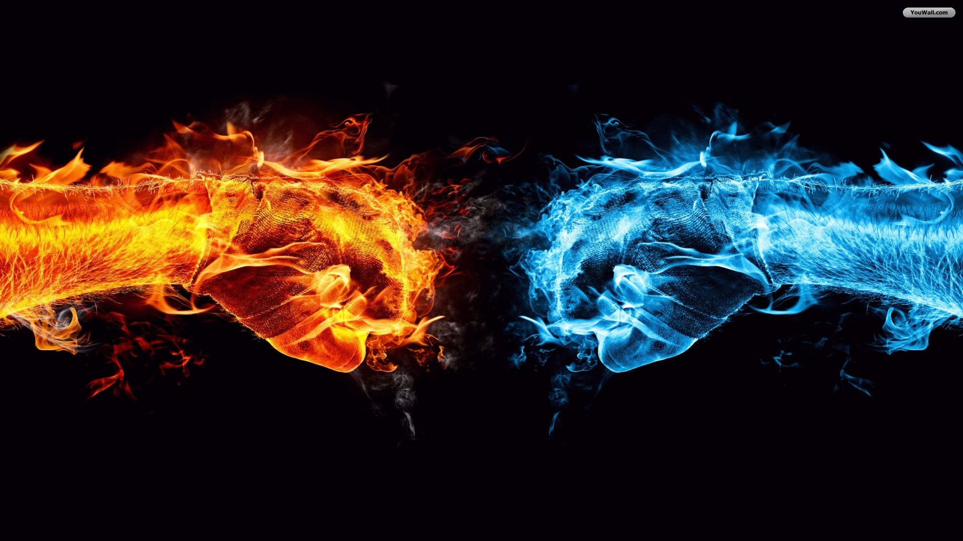 Cool Fire and Ice Wallpaper