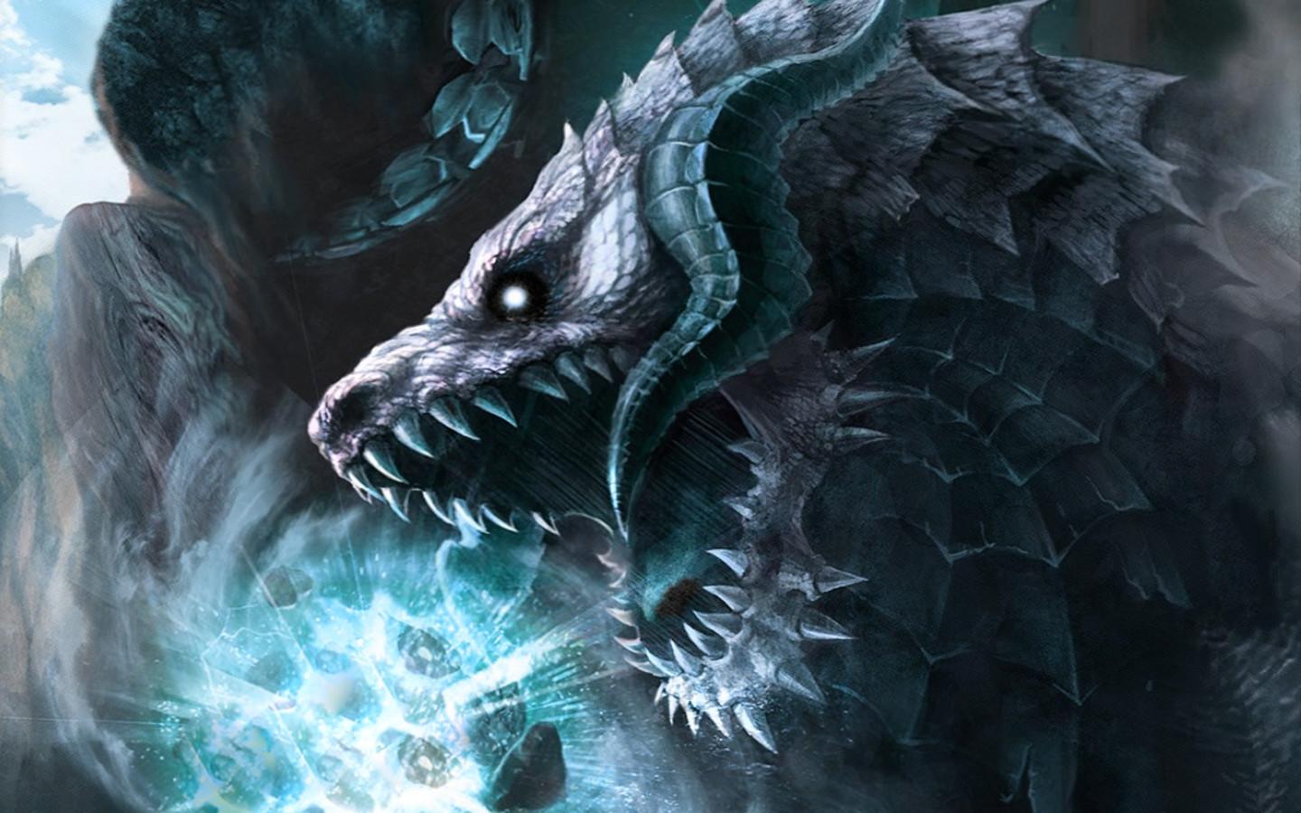 Cool Ice Dragon Background HD Wallpaper