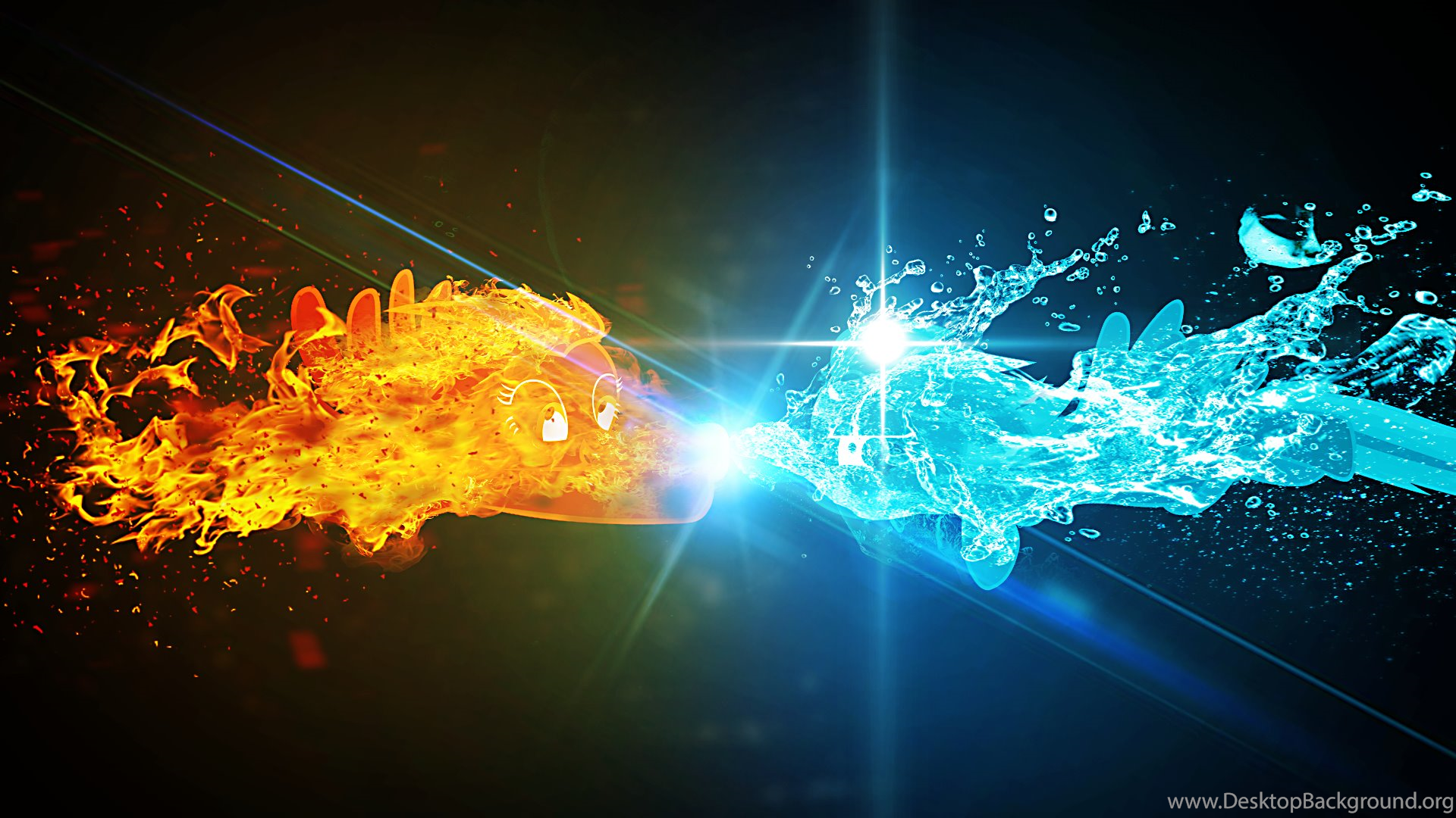 Cool Fire And ICe Wallpaper.png Desktop Background