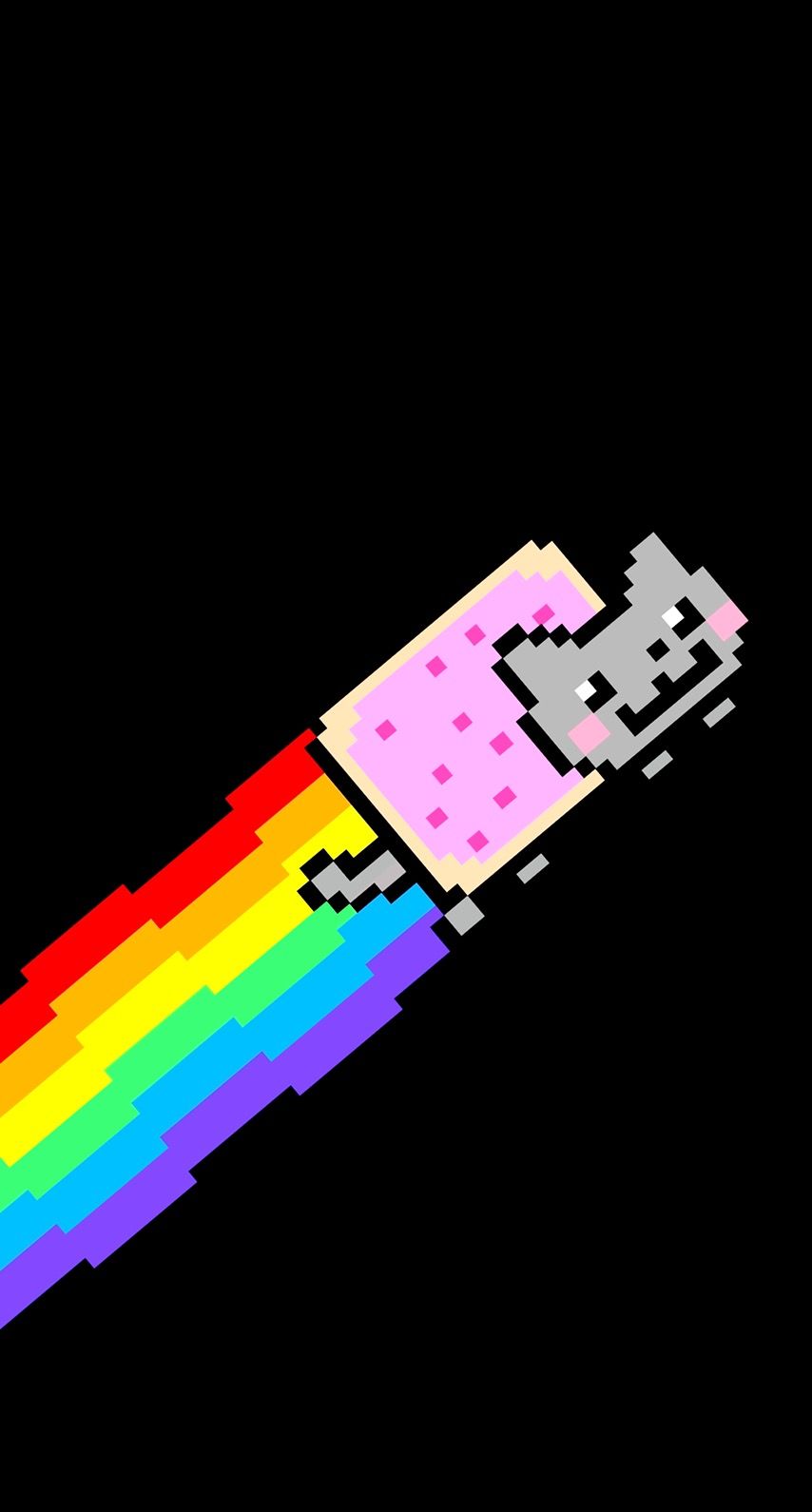 Nyan cat who came up with a cat made of a pop tart farting out rainbows?. Cute wallpaper, Nyan cat, Minecraft crafts