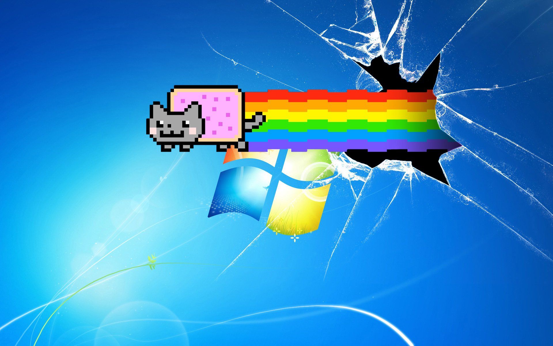 Nyan Cat Wallpaper Free Download. Broken screen wallpaper, Computer screen wallpaper, Desktop wallpaper background
