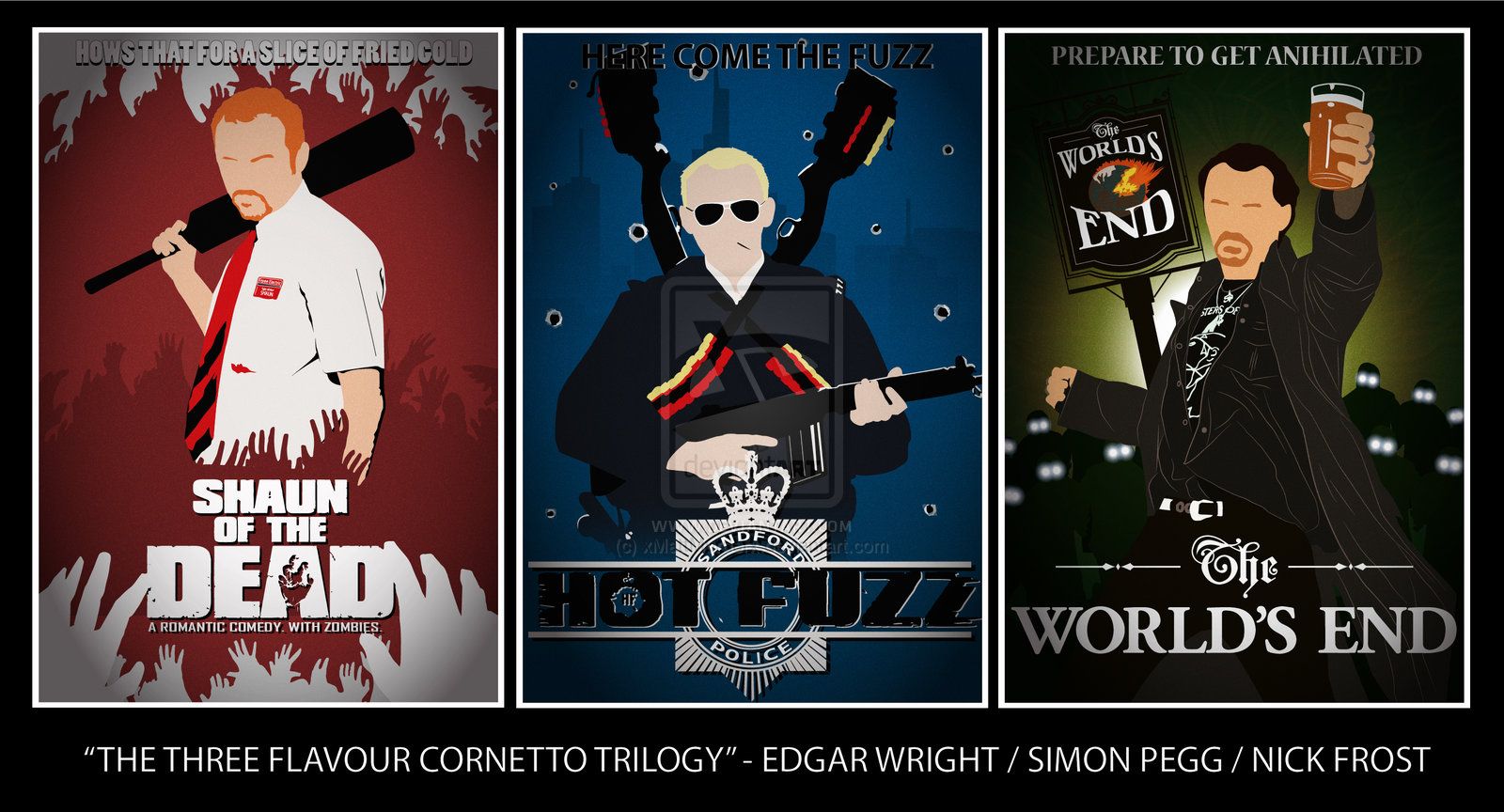 cornetto trilogy. Trilogy, Simon pegg, Custom posters