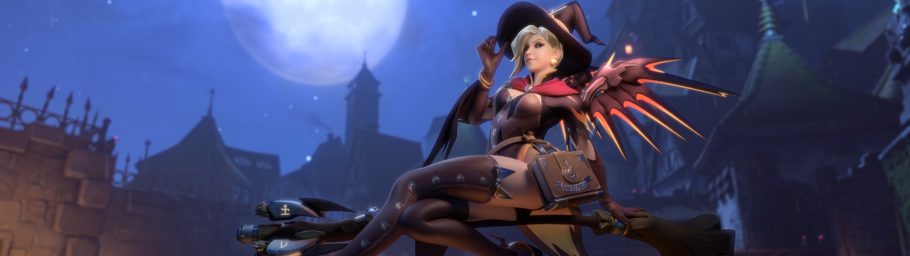 witch, Mercy (Overwatch), Overwatch, Halloween Wallpaper HD / Desktop and Mobile Background