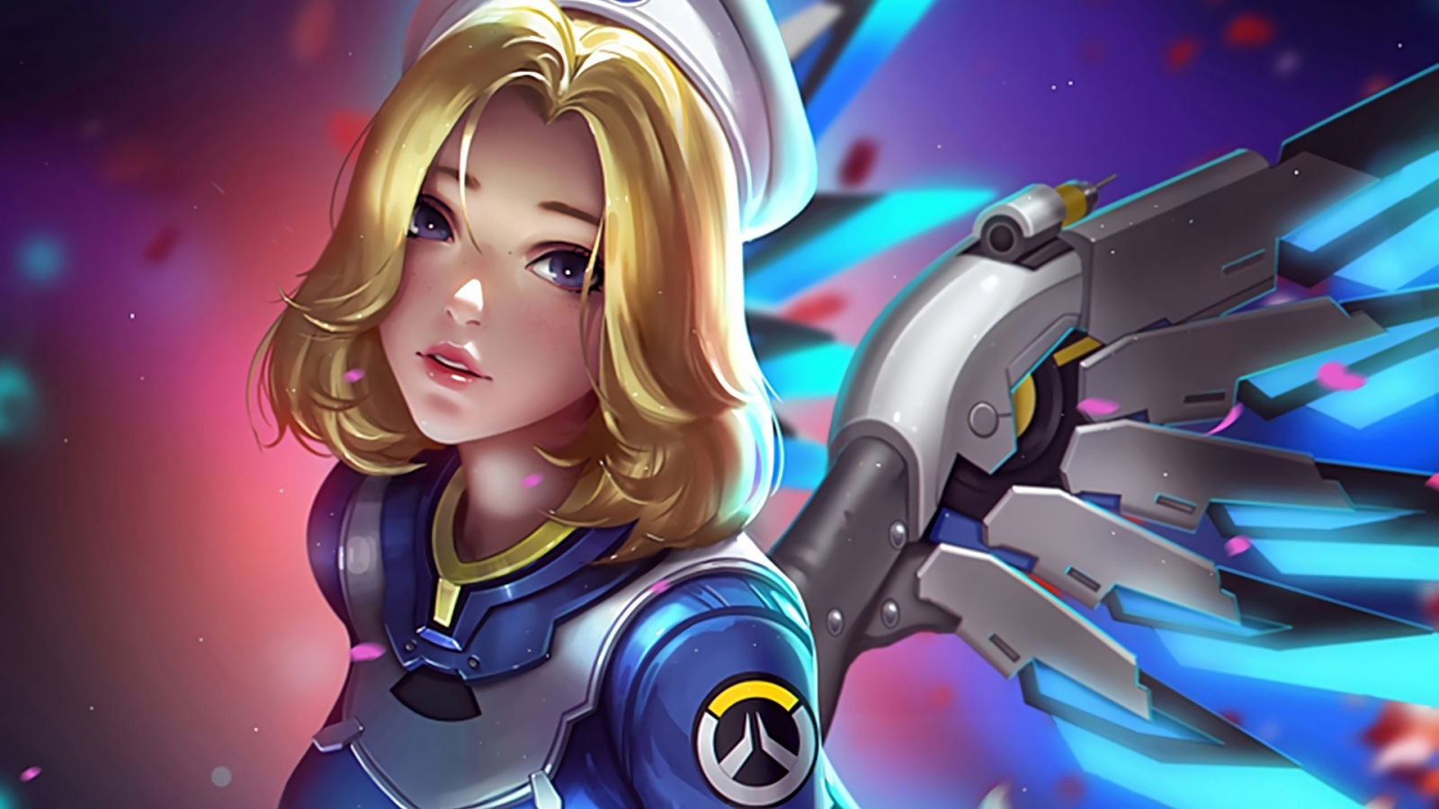 Desktop Wallpaper Mercy, Beautiful, Witch, Overwatch, Online Game, HD Image, Picture, Background, 53a03D