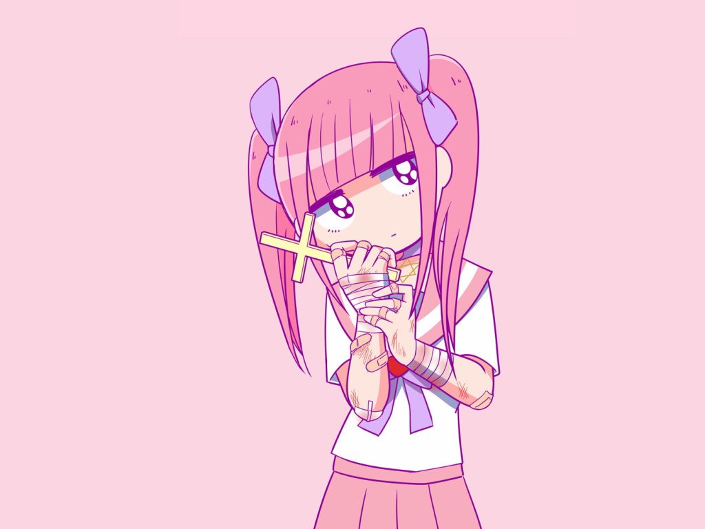 Menhera Chan, Anime Girls, Simple Background, Yami Kawaii Wallpaper • Wallpaper For You HD Wallpaper For Desktop & Mobile